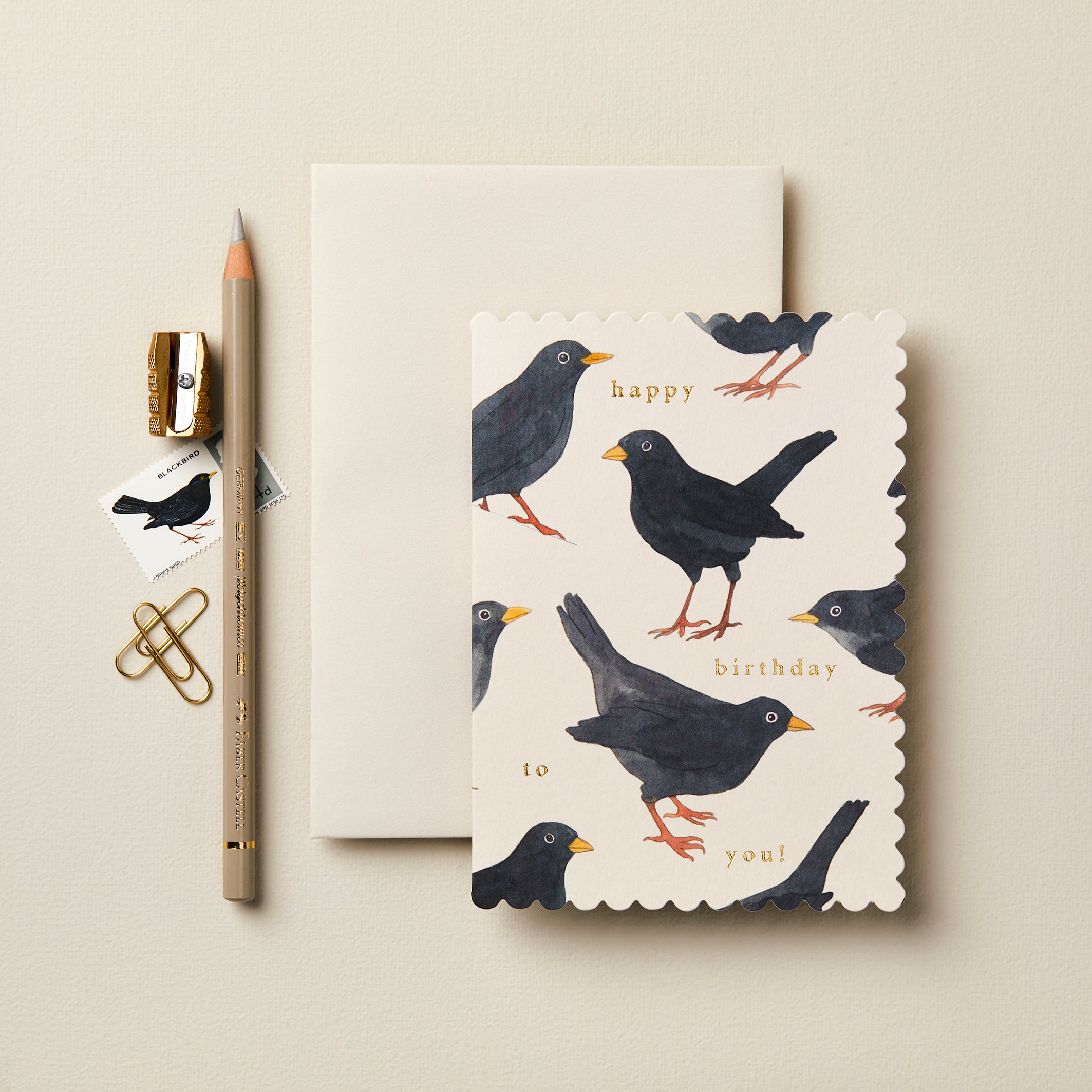 'Happy Birthday to you!' Blackbird Greetings Card