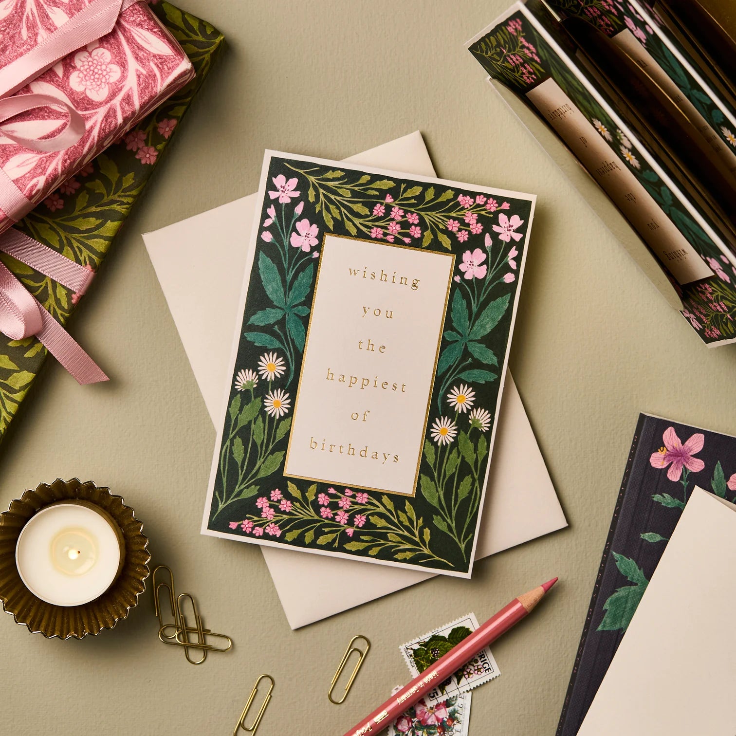 'Wishing You The Happiest of Birthdays!' Meadow Border Greetings Card
