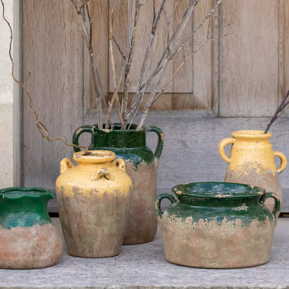 Terracotta Vase with Green Glaze