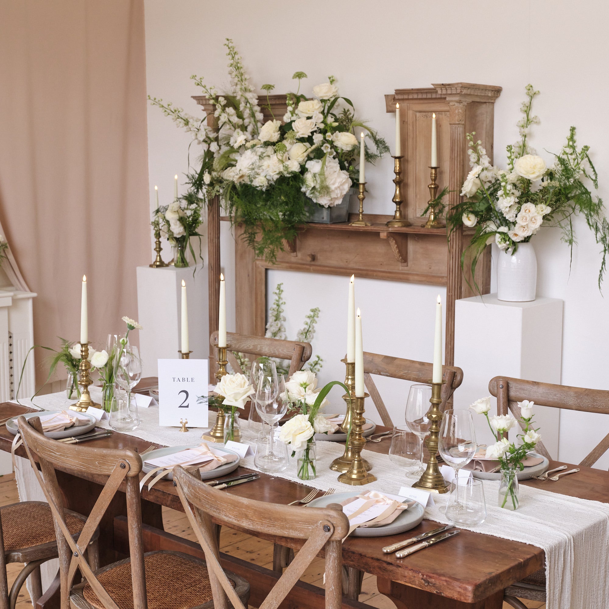 Whimsical Whites Bud Vase Arrangements