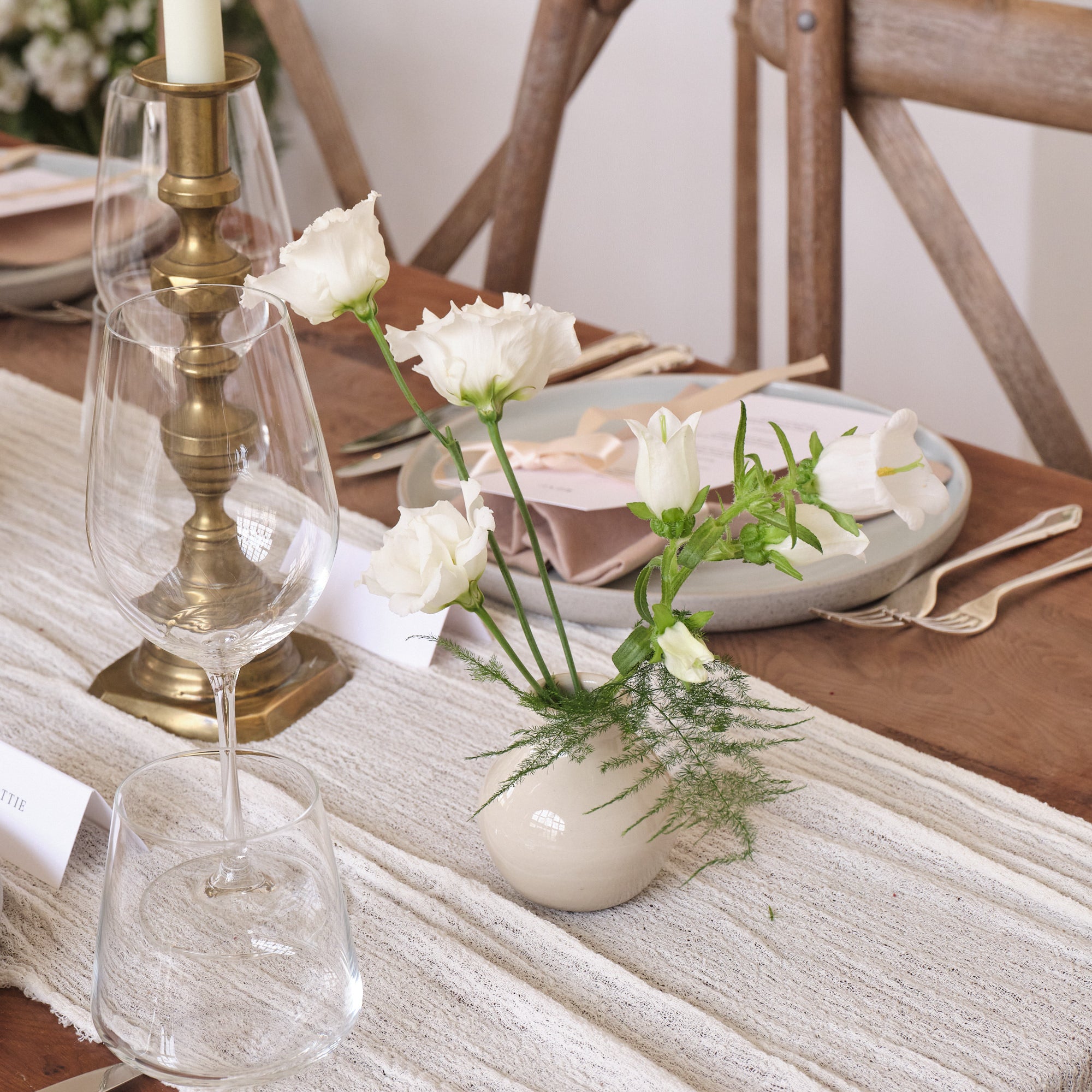 Whimsical Whites Bud Vase Arrangements
