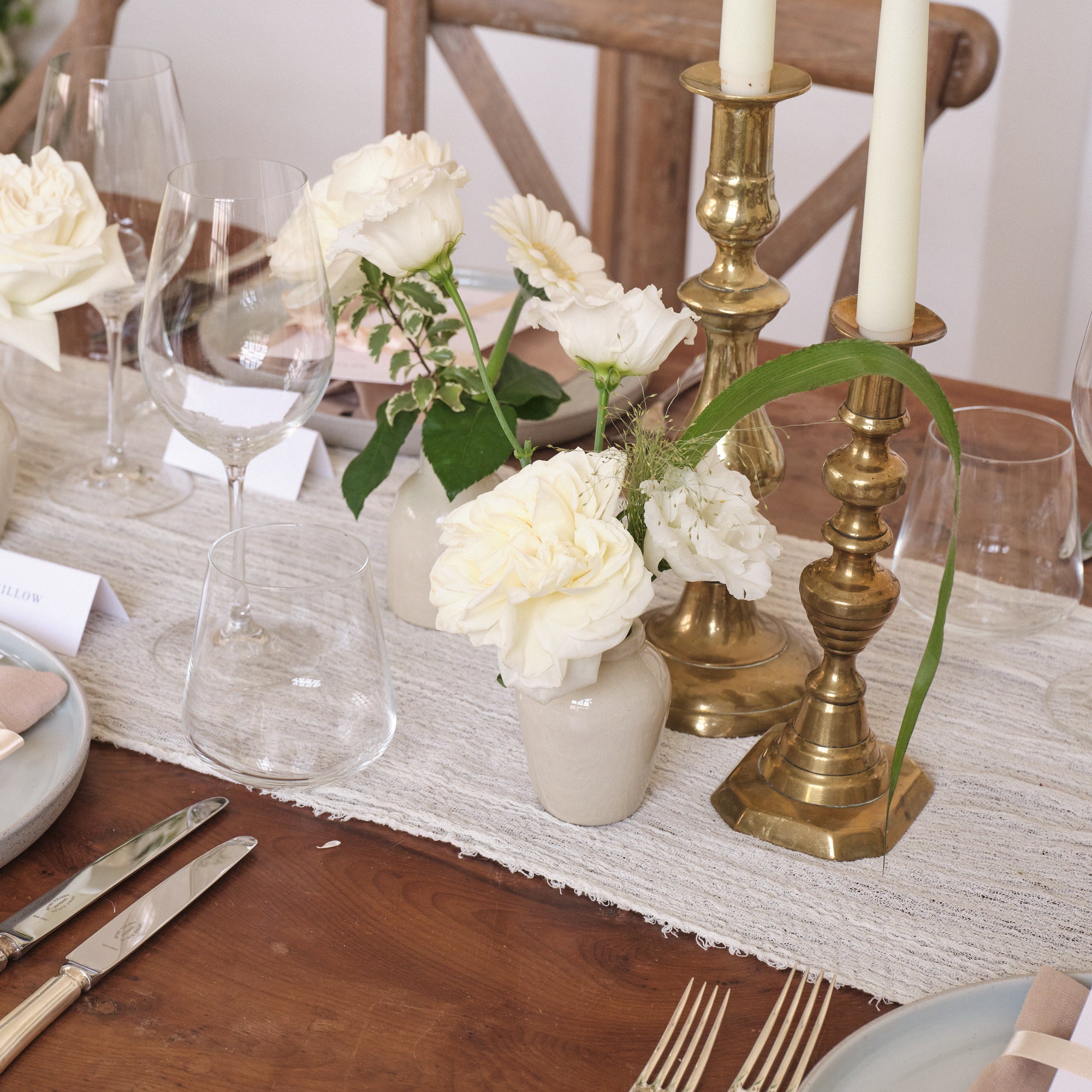 Whimsical Whites Bud Vase Arrangements
