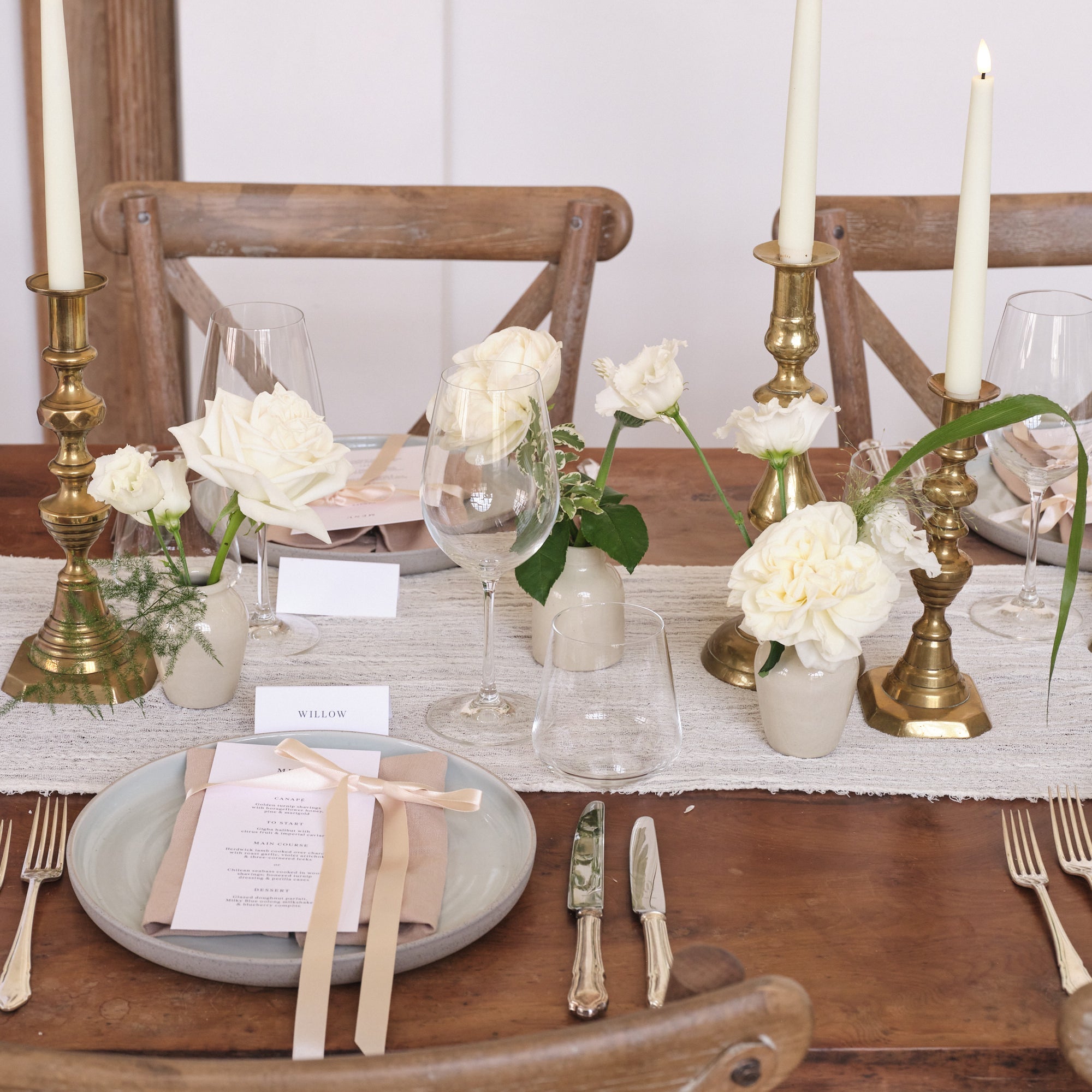 Whimsical Whites Bud Vase Arrangements