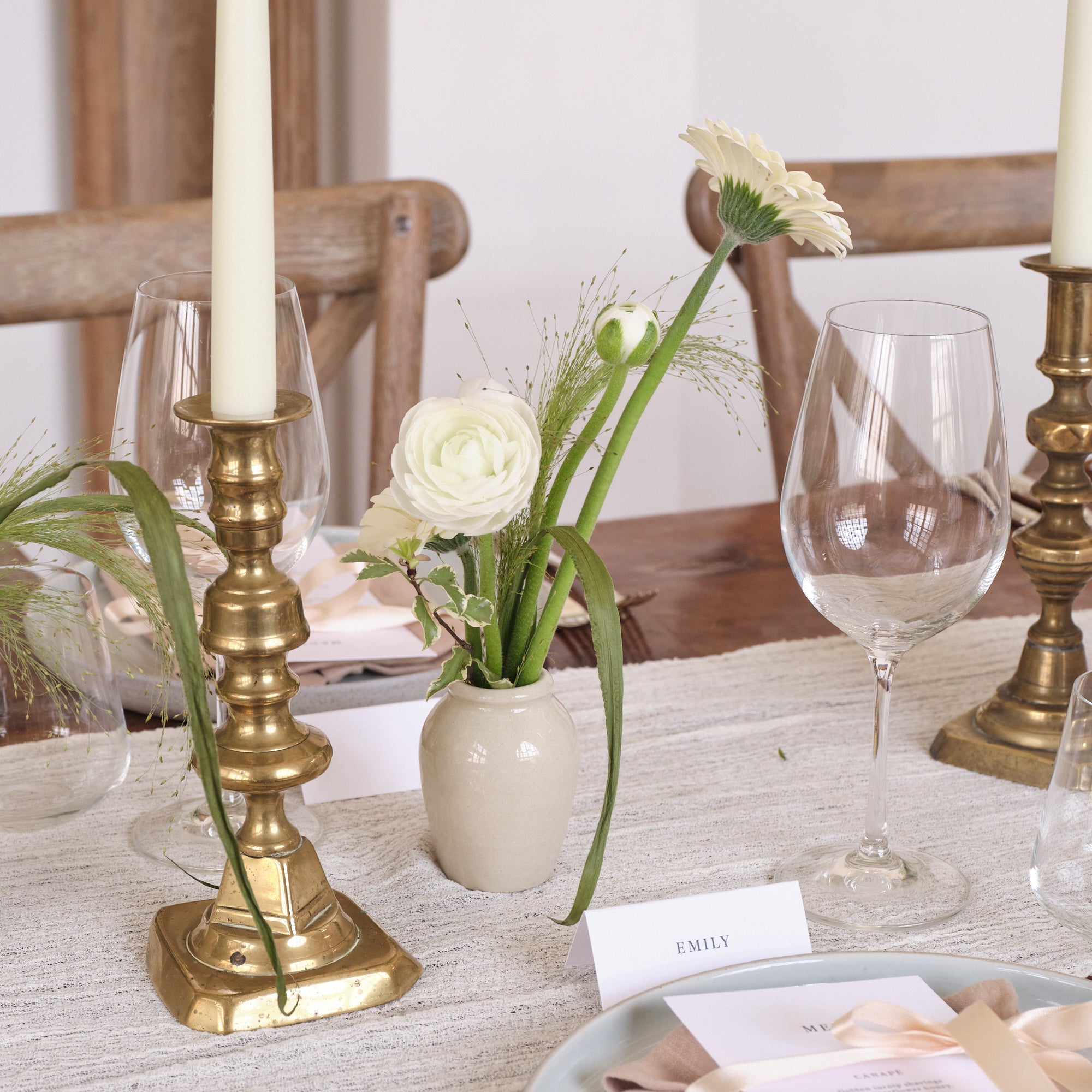 Whimsical Whites Bud Vase Arrangements