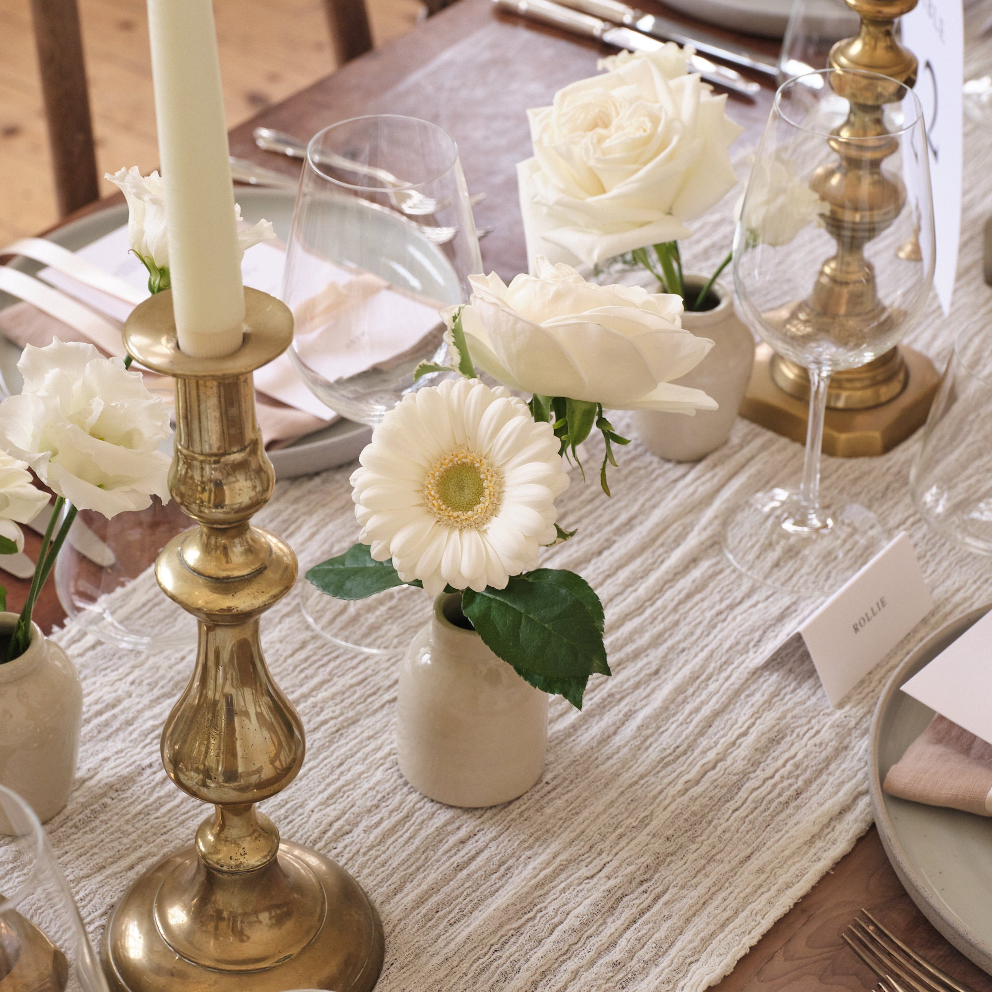 Whimsical Whites Bud Vase Arrangements