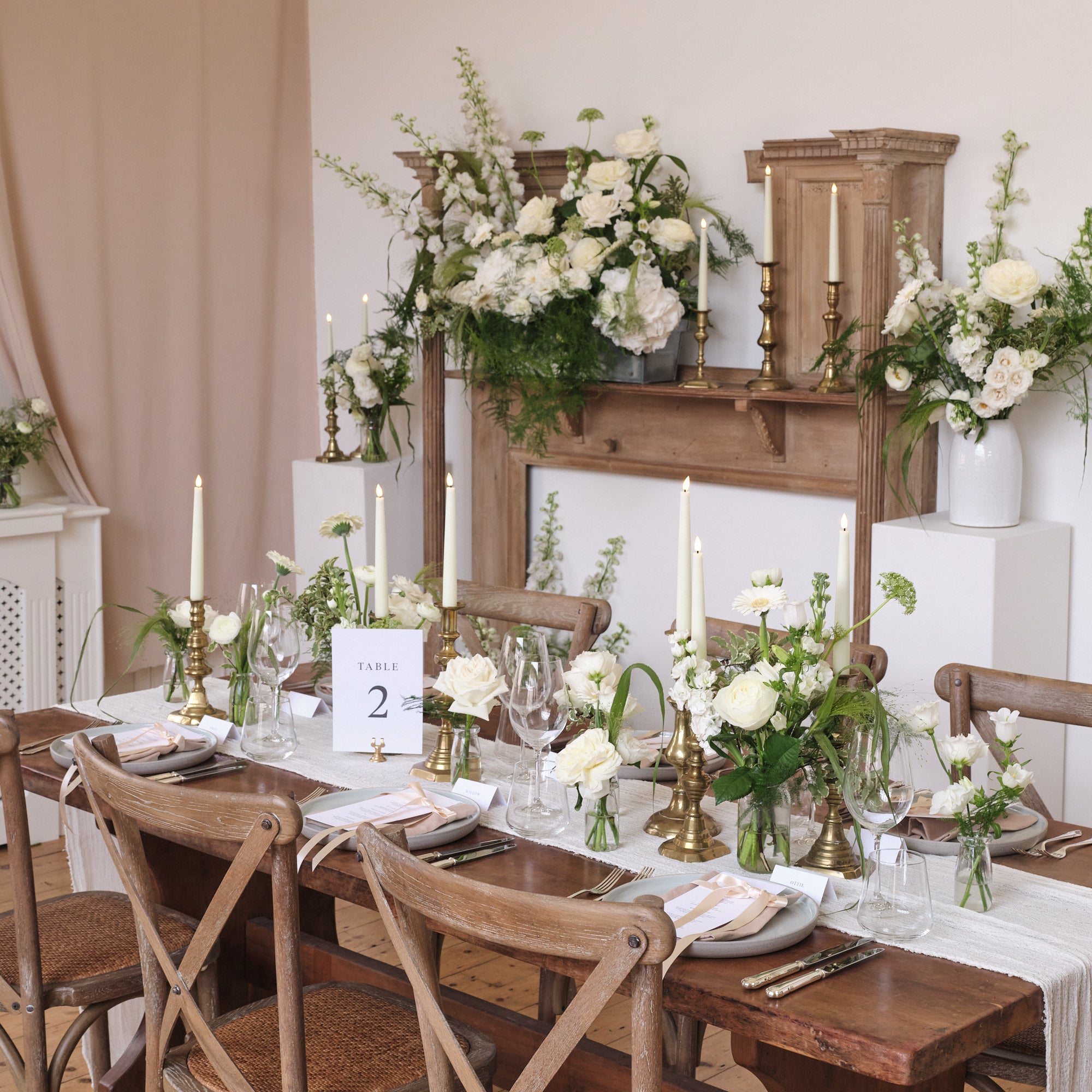 Whimsical Whites Bud Vase Arrangements