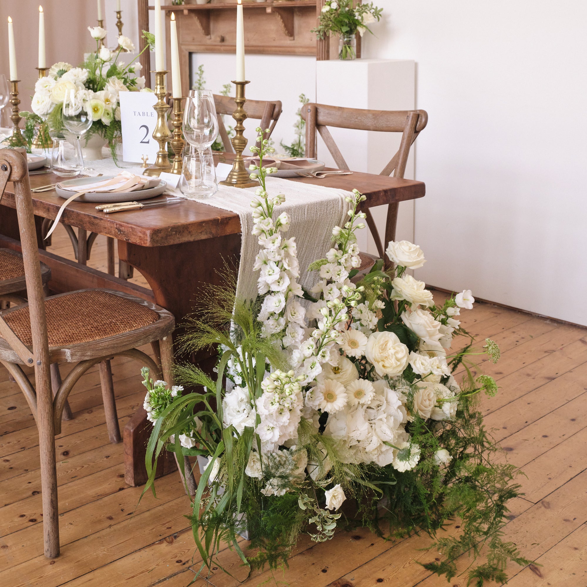 Whimsical Whites Large Trough Arrangement