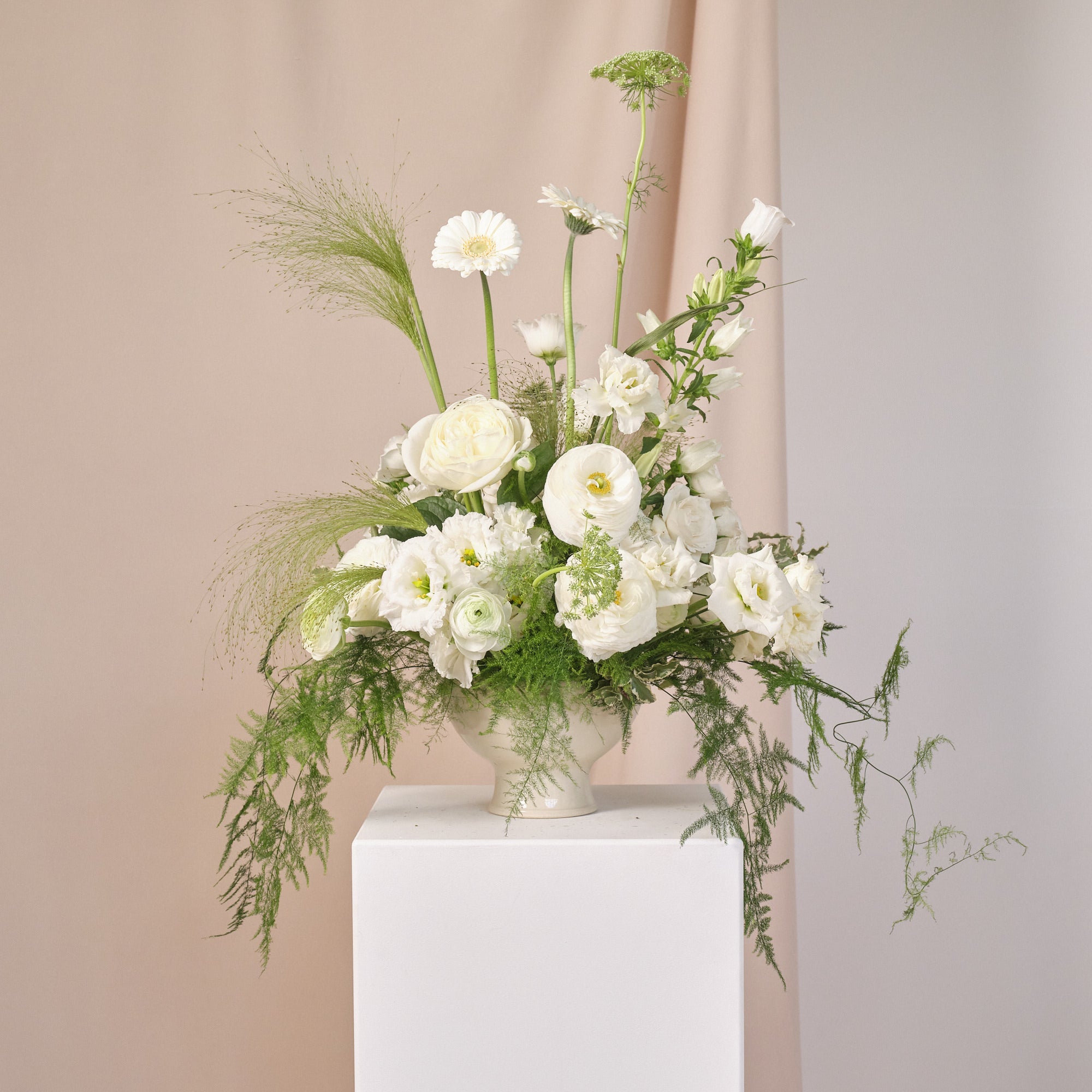 Whimsical White Bowl Arrangements