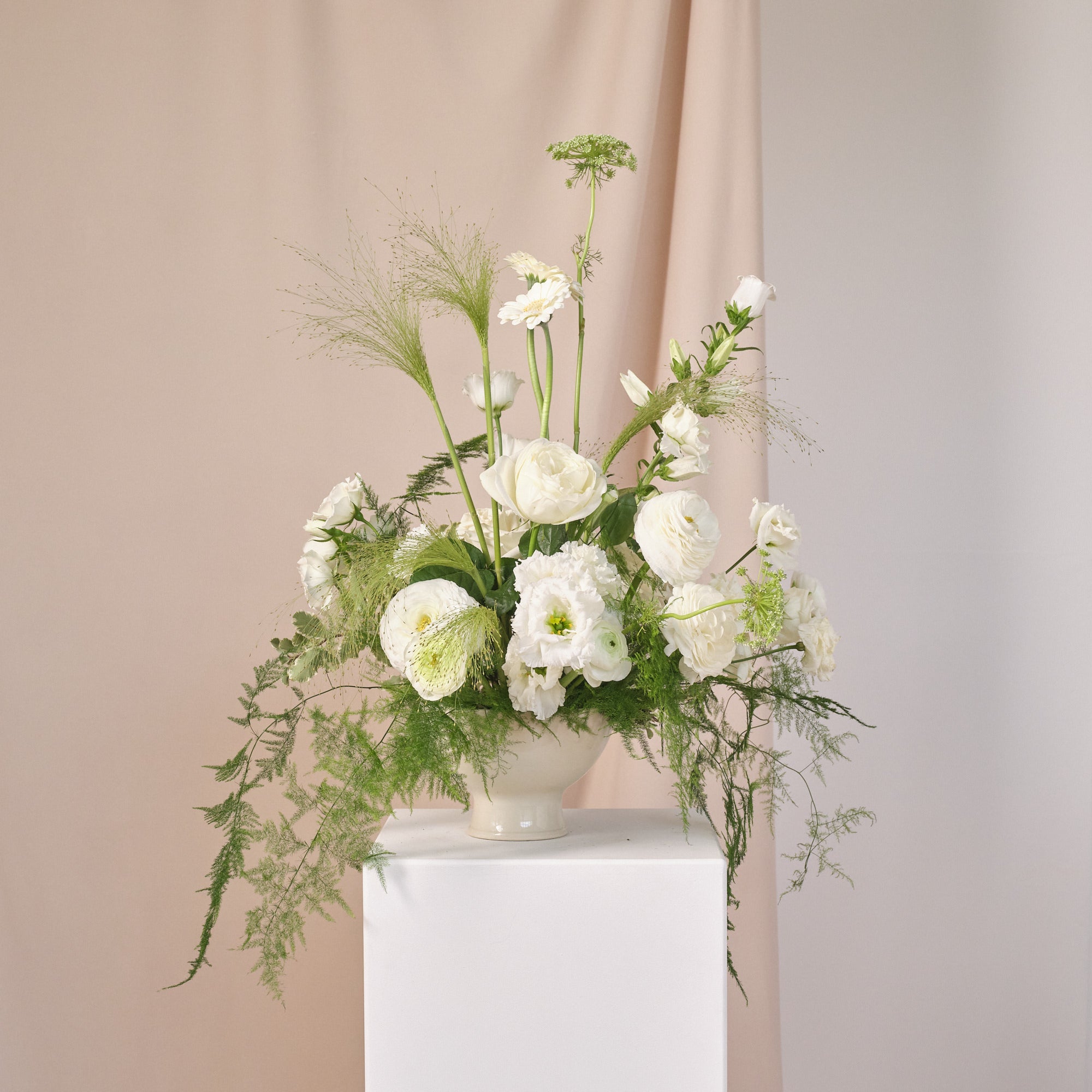 Whimsical White Bowl Arrangements