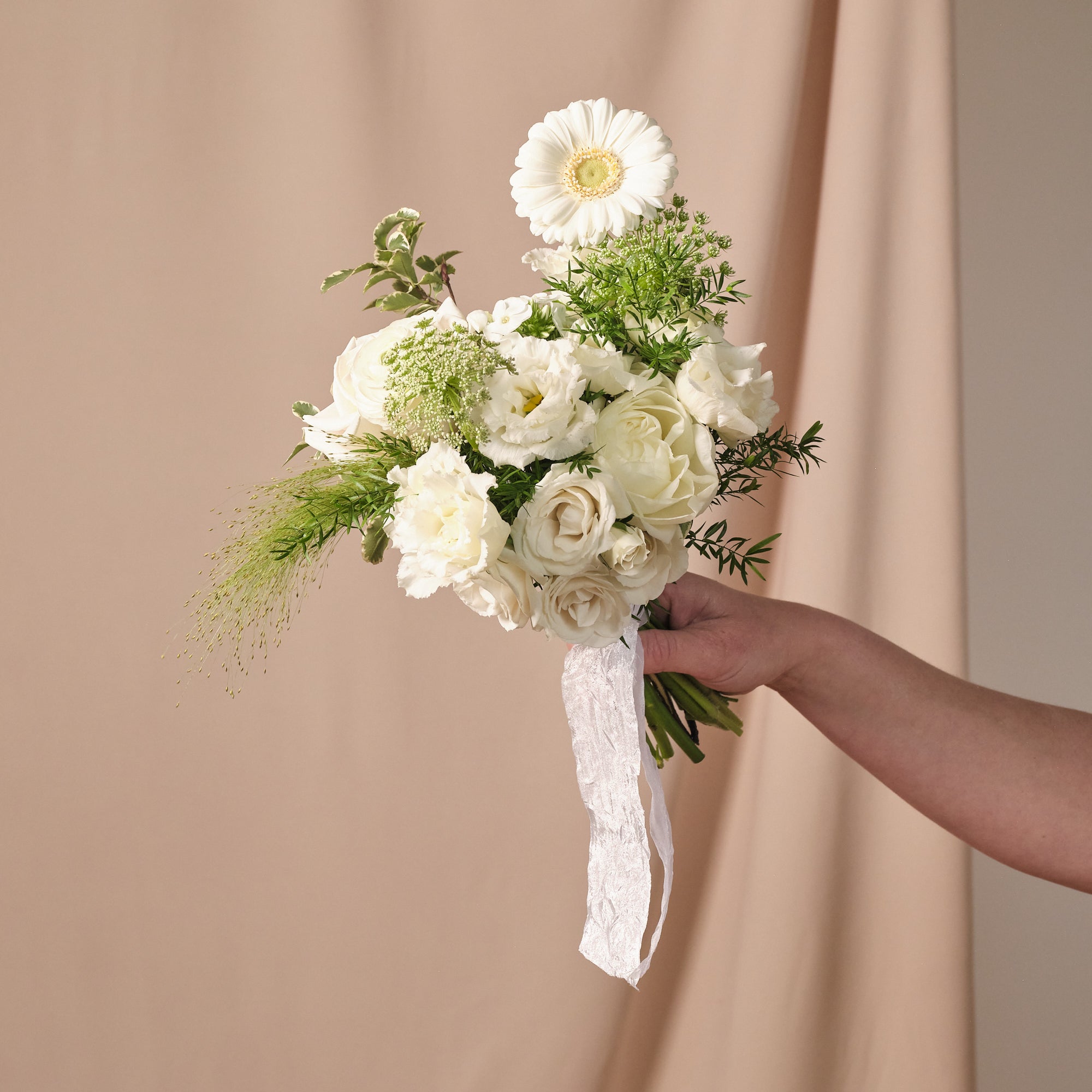 Whimsical Whites Bridesmaid Bouquet