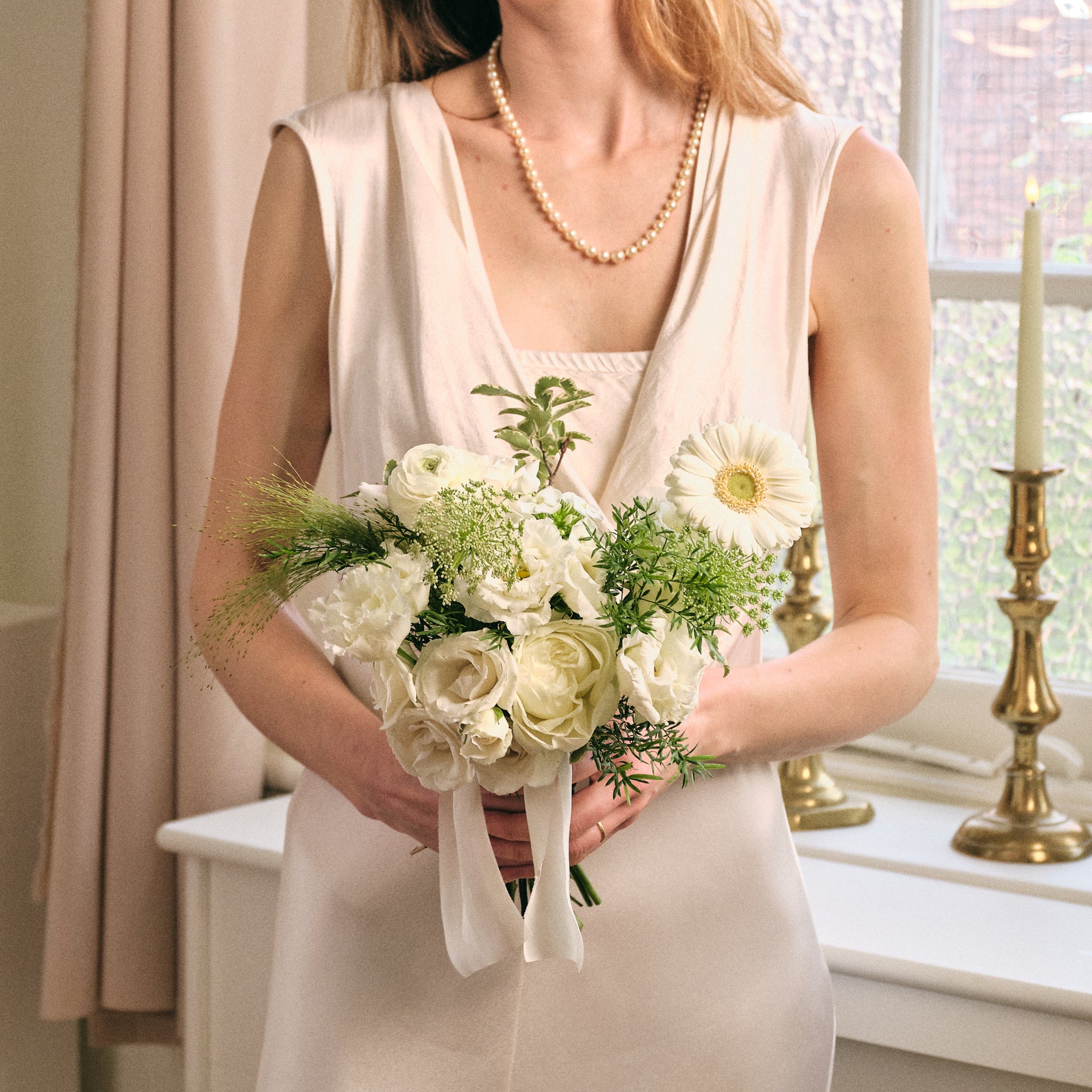 Whimsical Whites Bridesmaid Bouquet