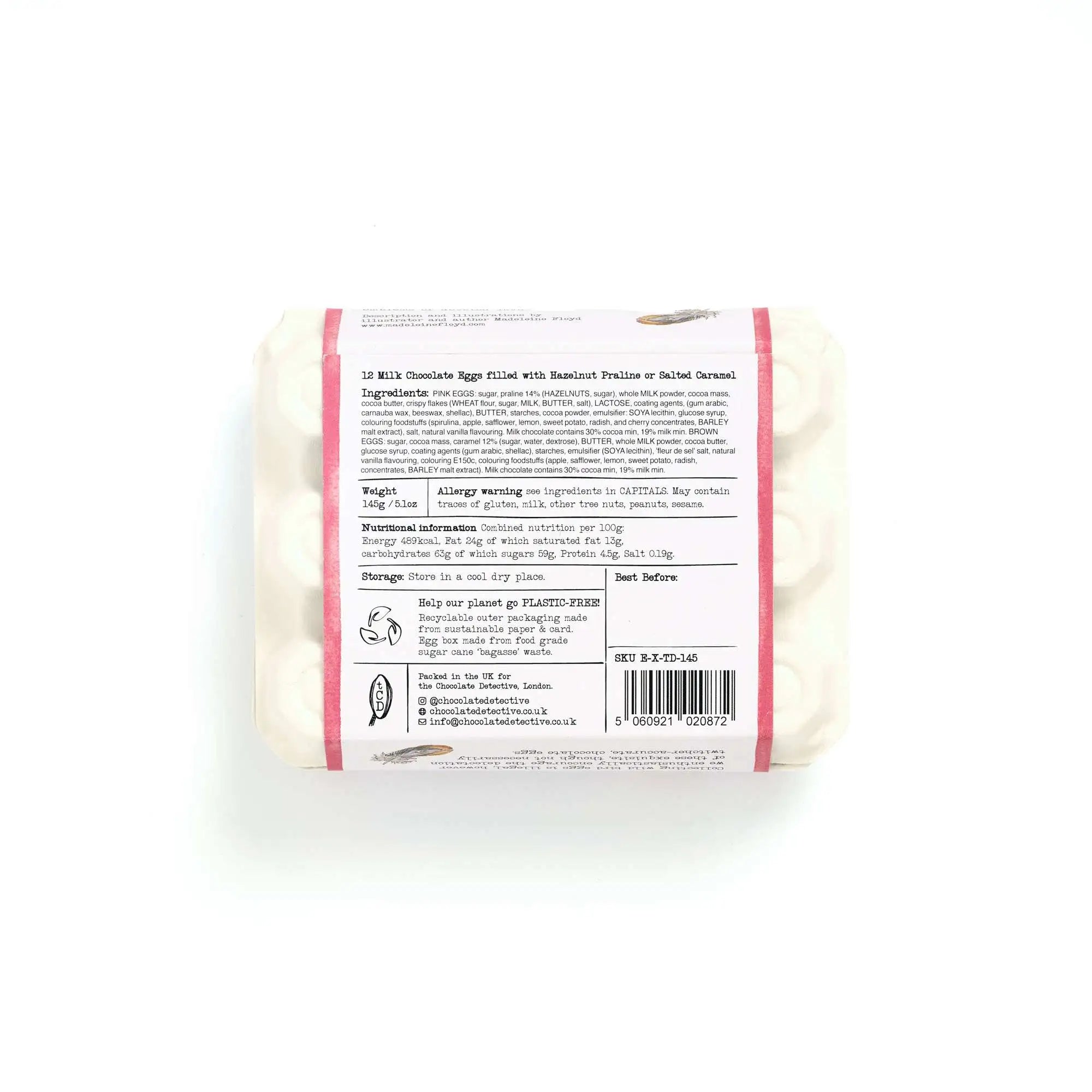 12 Mixed Chocolate Praline & Salted Caramel Two Turtle Doves Eggs