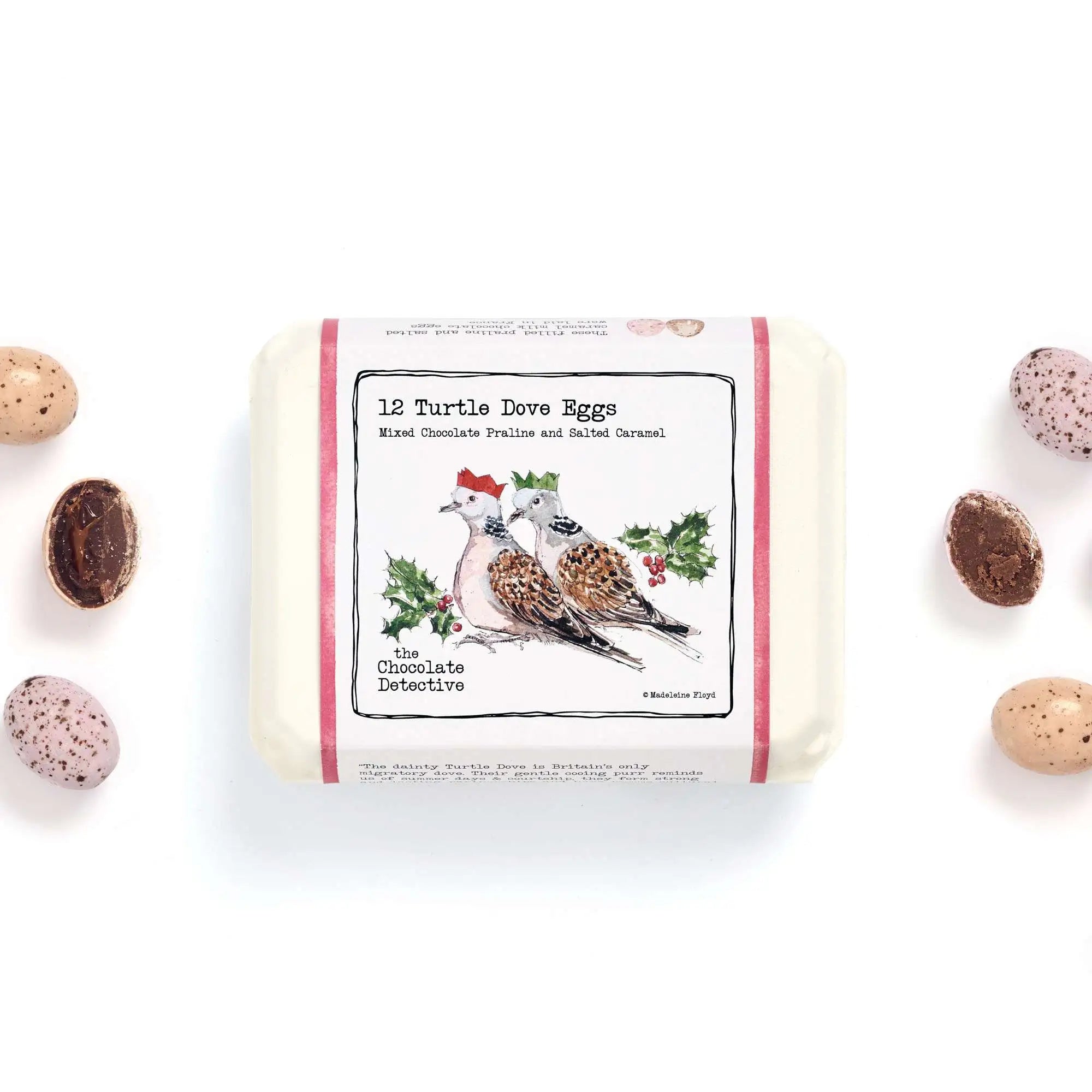 12 Mixed Chocolate Praline & Salted Caramel Two Turtle Doves Eggs