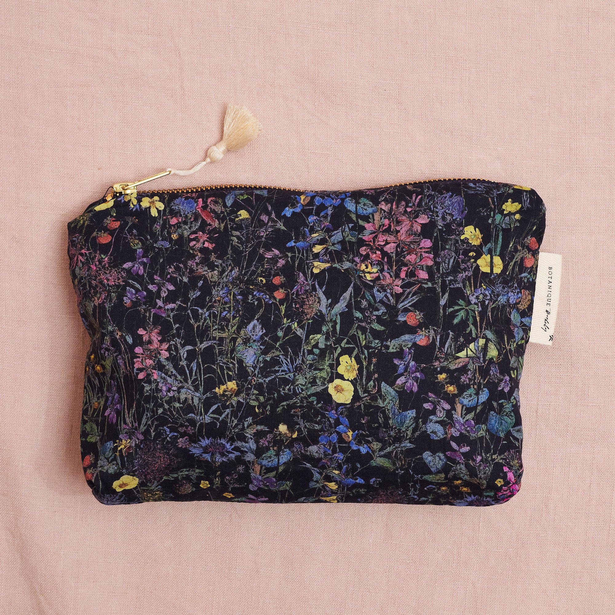Liberty Print Zip Pouch: Wildflowers, two sizes available