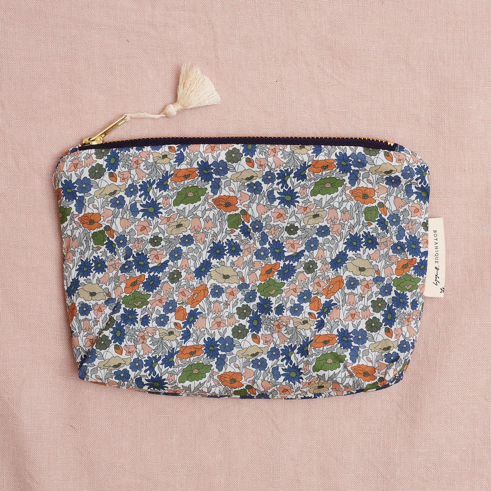 Liberty Print Zip Pouch: Poppy Forest B, two sizes available