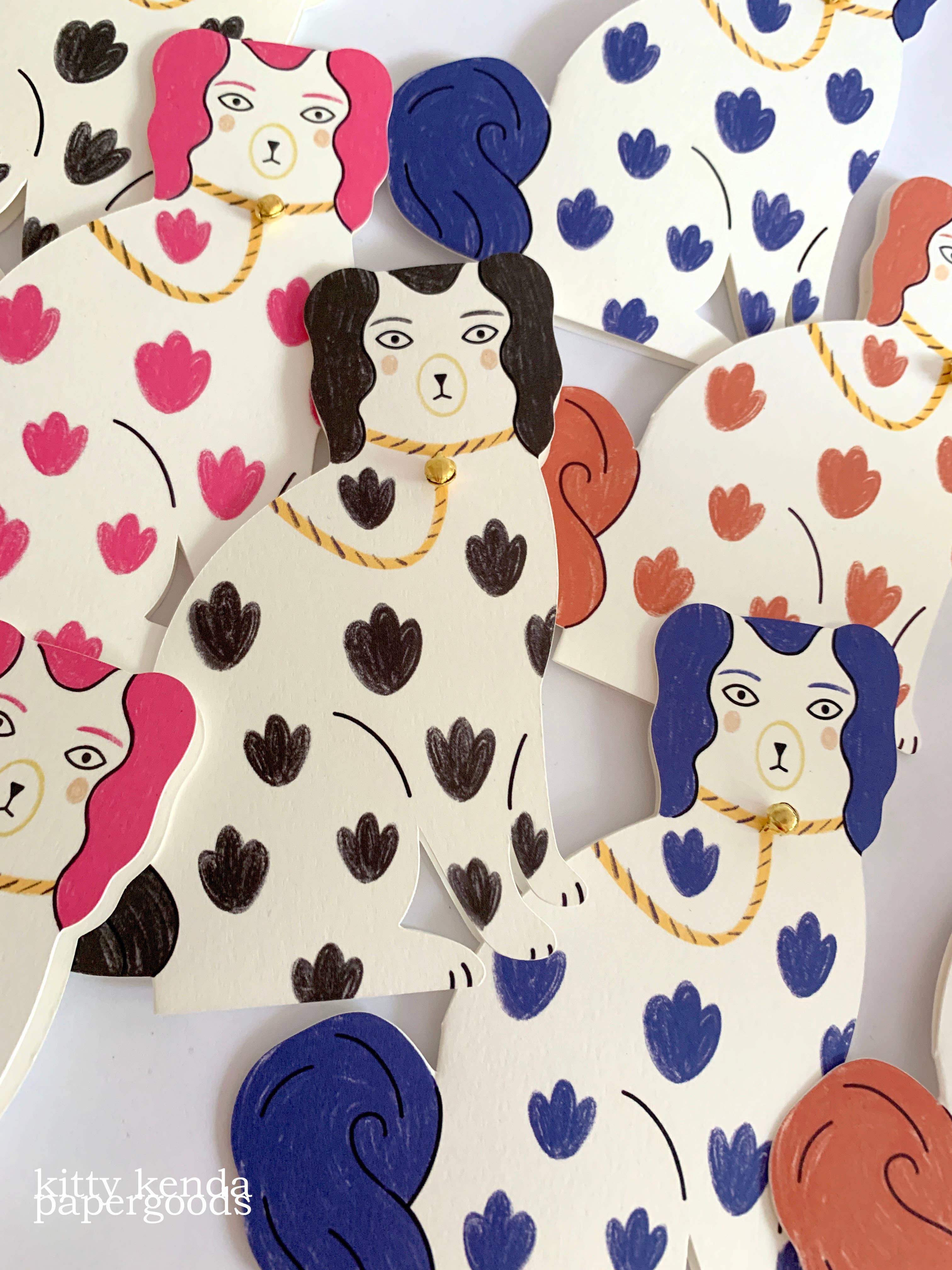Die Cut Pottery Dog Shaped Card