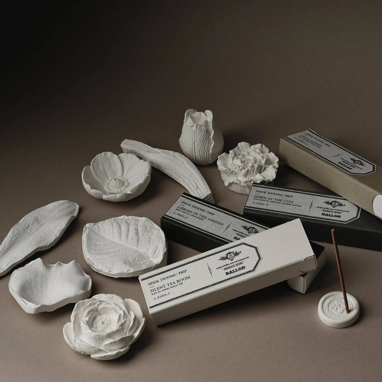 Plaster Incense Holder | Hydrangea Leaf