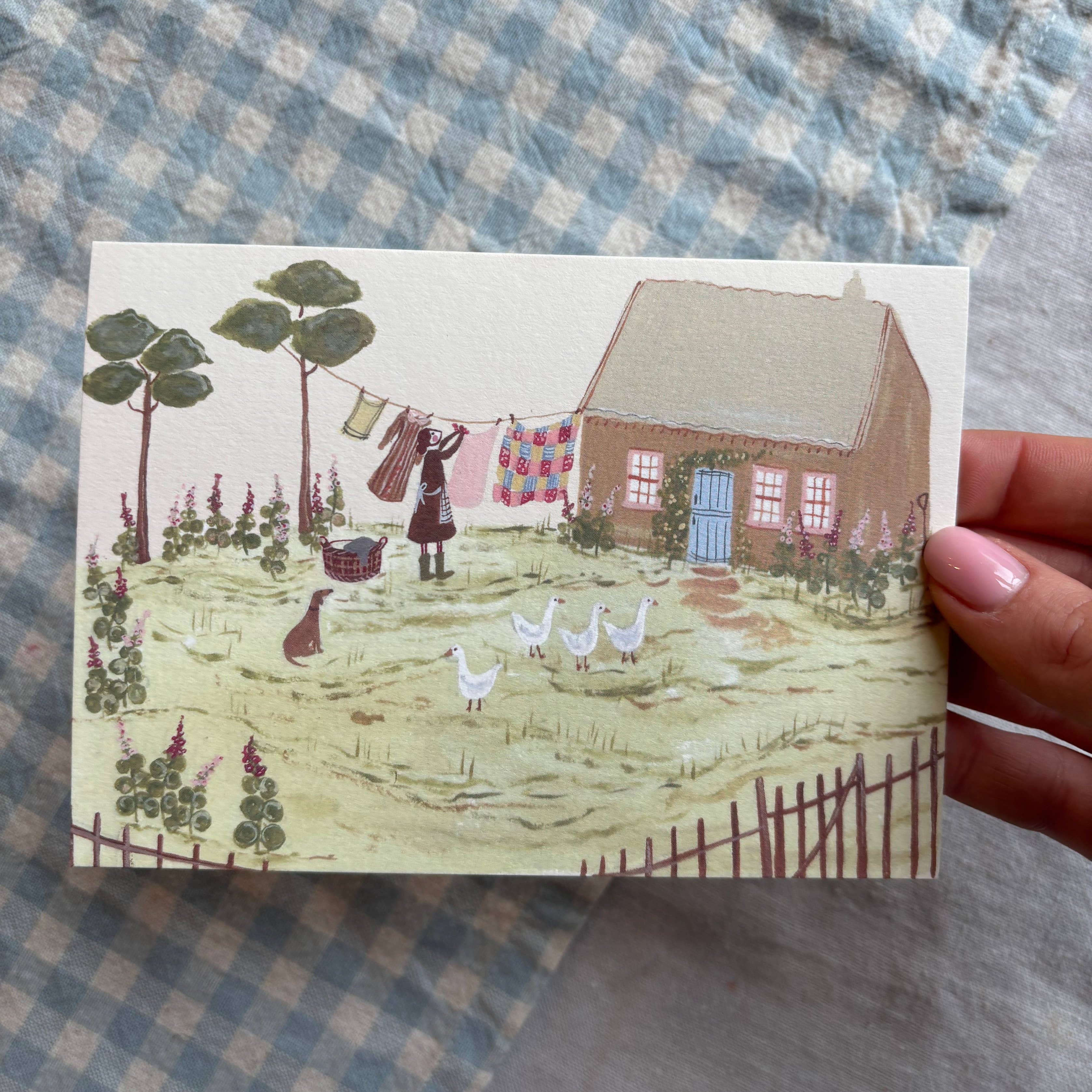 Geese in the Garden card