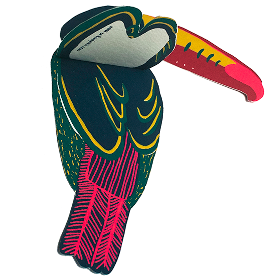 Screen Printed Toucan Greeting Card