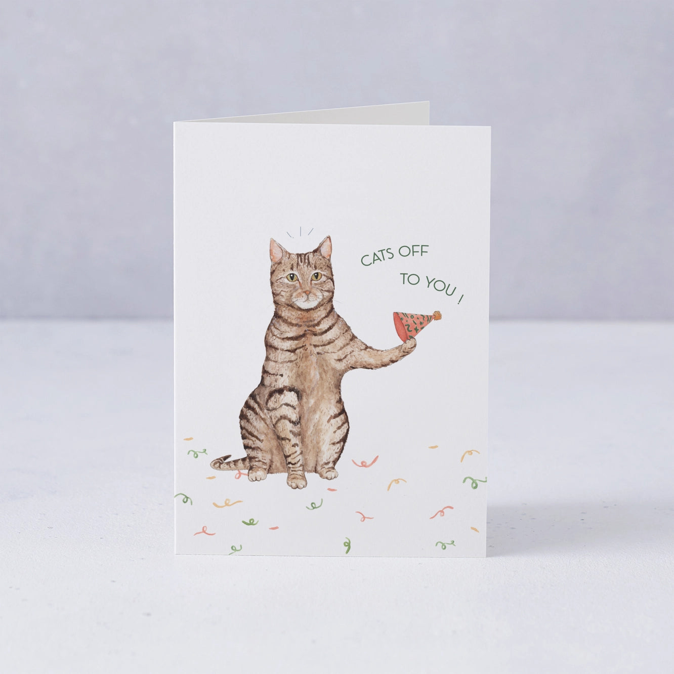 'Cats Off To You' Greetings Card