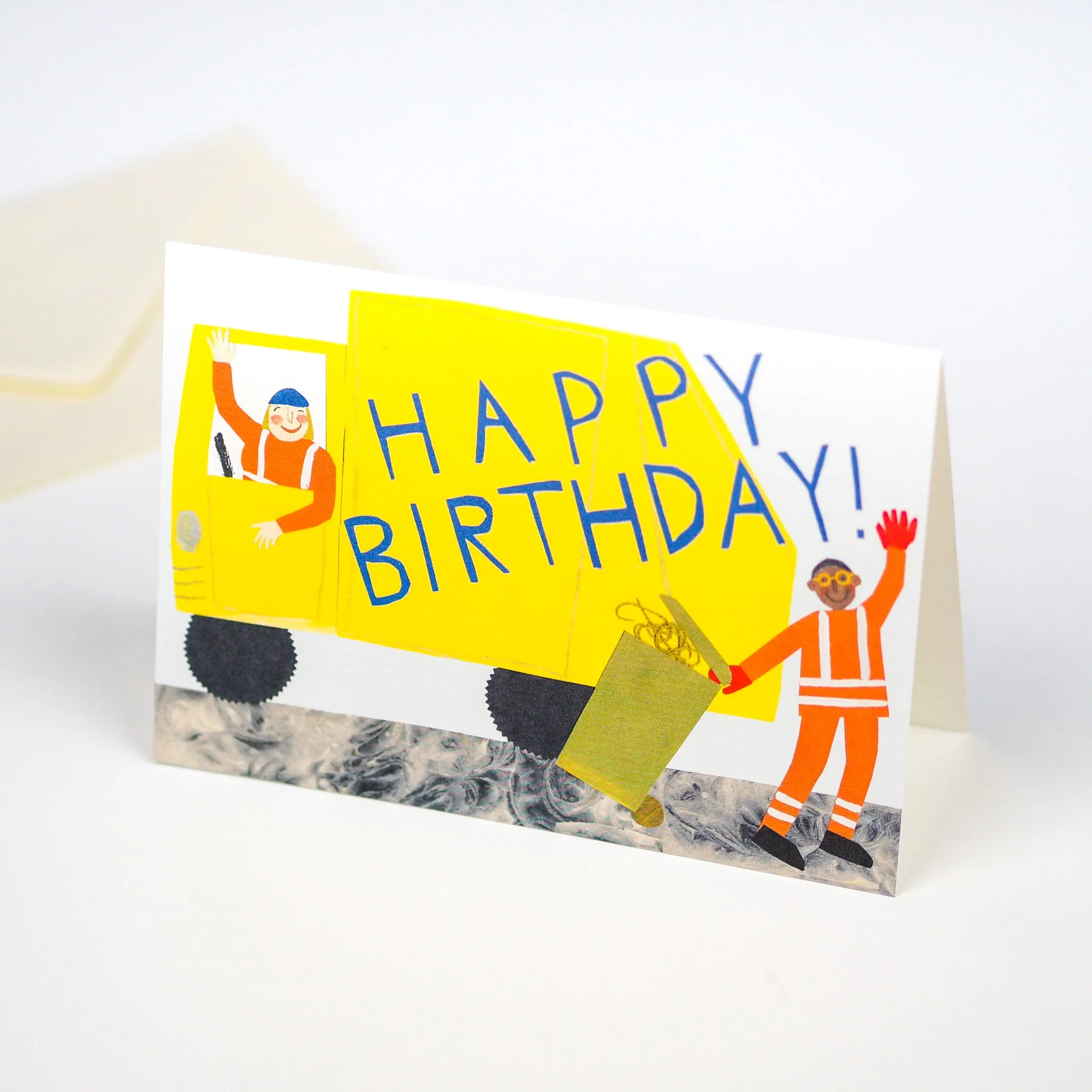 Happy Birthday Bin Lorry Greetings Card