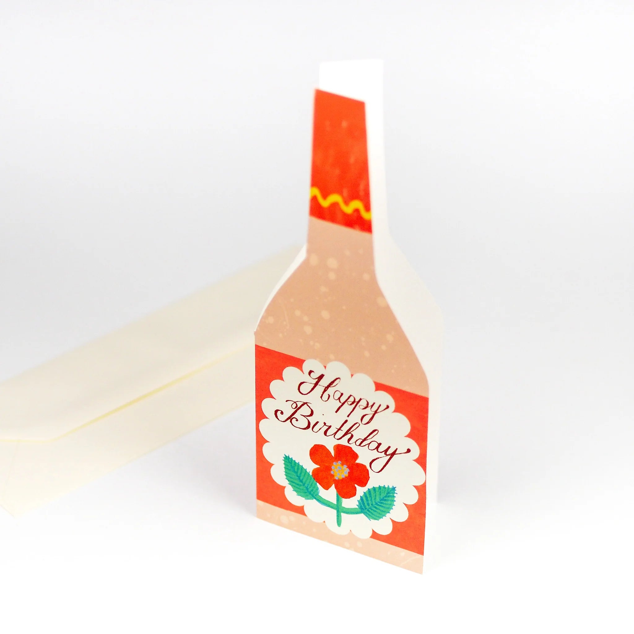 Birthday Rose Bottle Greetings Card