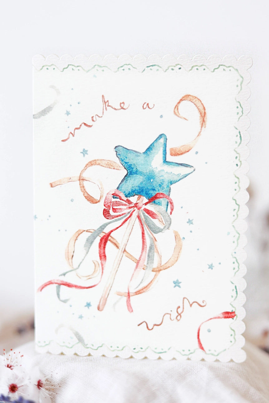 'Make A Wish' Wand Greetings Card