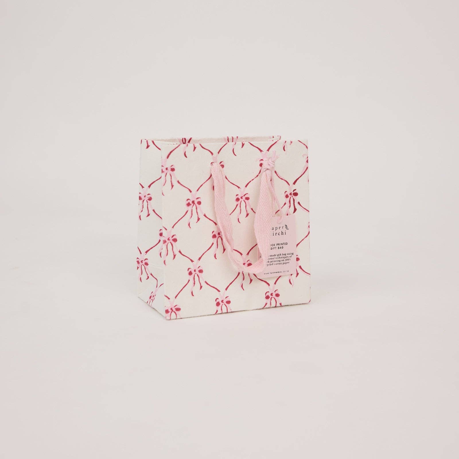 Block Printed Gift Bags (Small) - Pink Sorbet