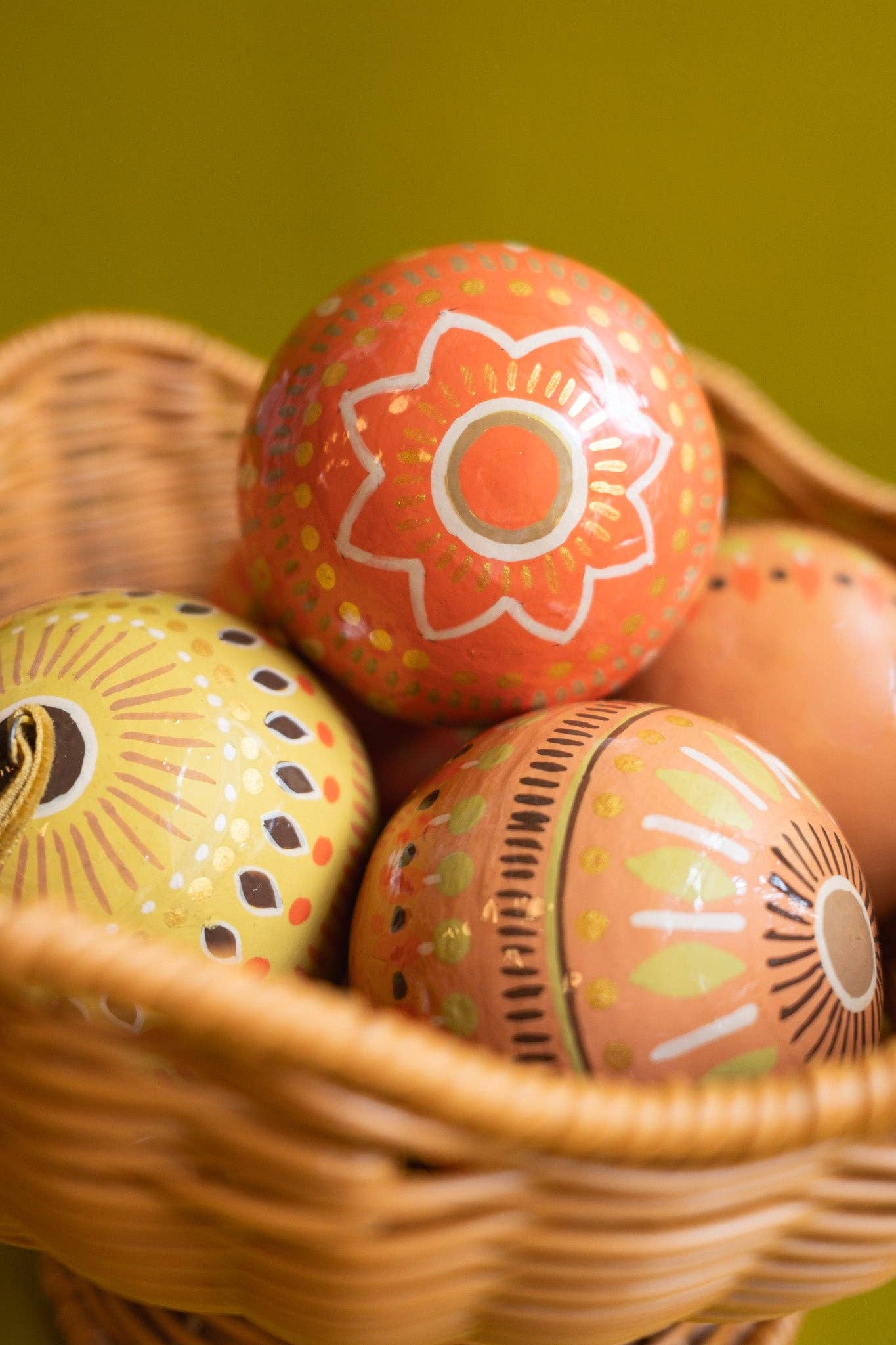 Yuletide Gold Paper Mache Baubles | 3 Designs Available