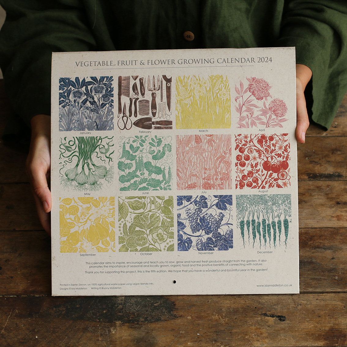 Growing Through The Seasons - Fruit & Vegetable 2024 Calender by Isla Middleton