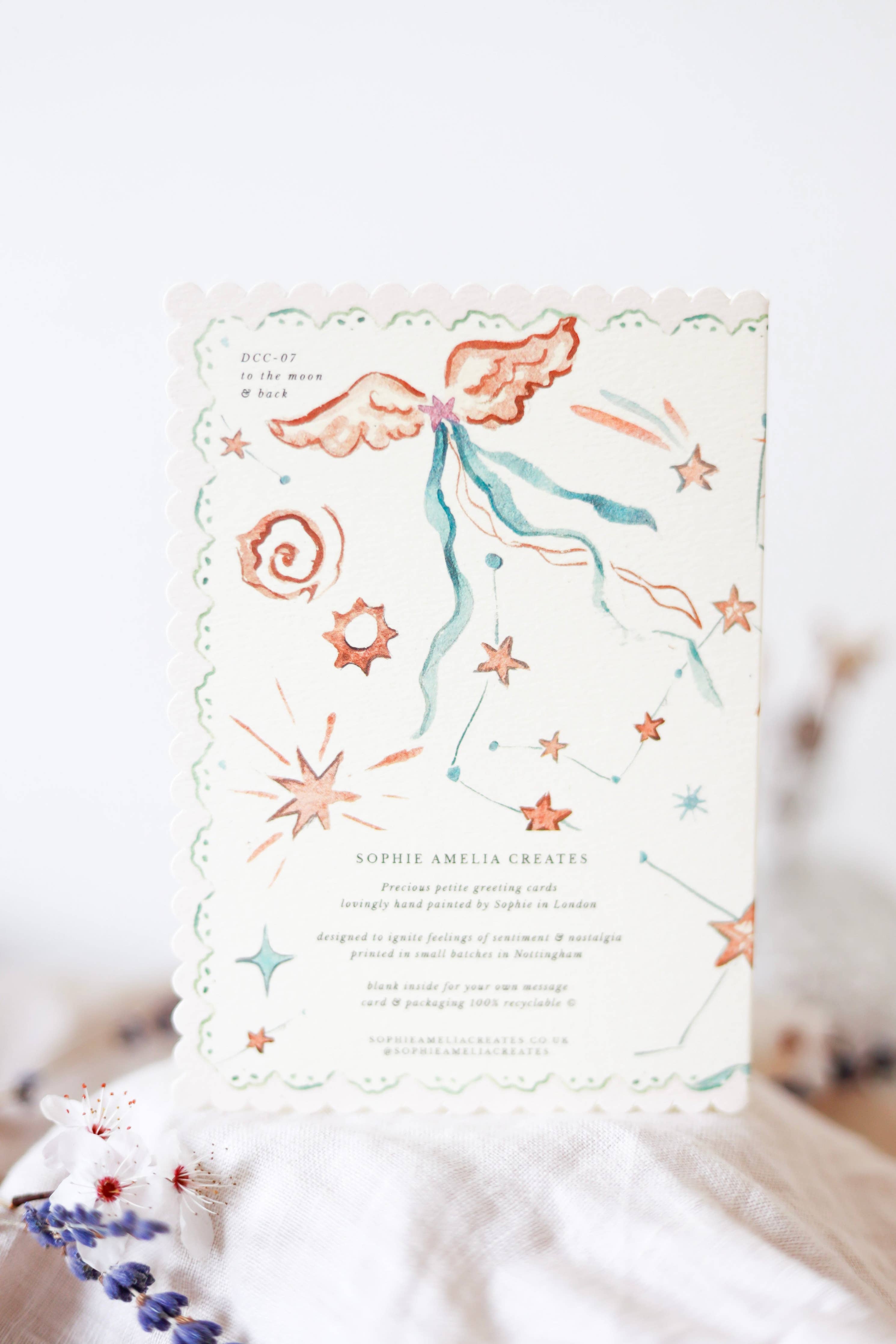 Love you to the moon & back - scalloped edge card