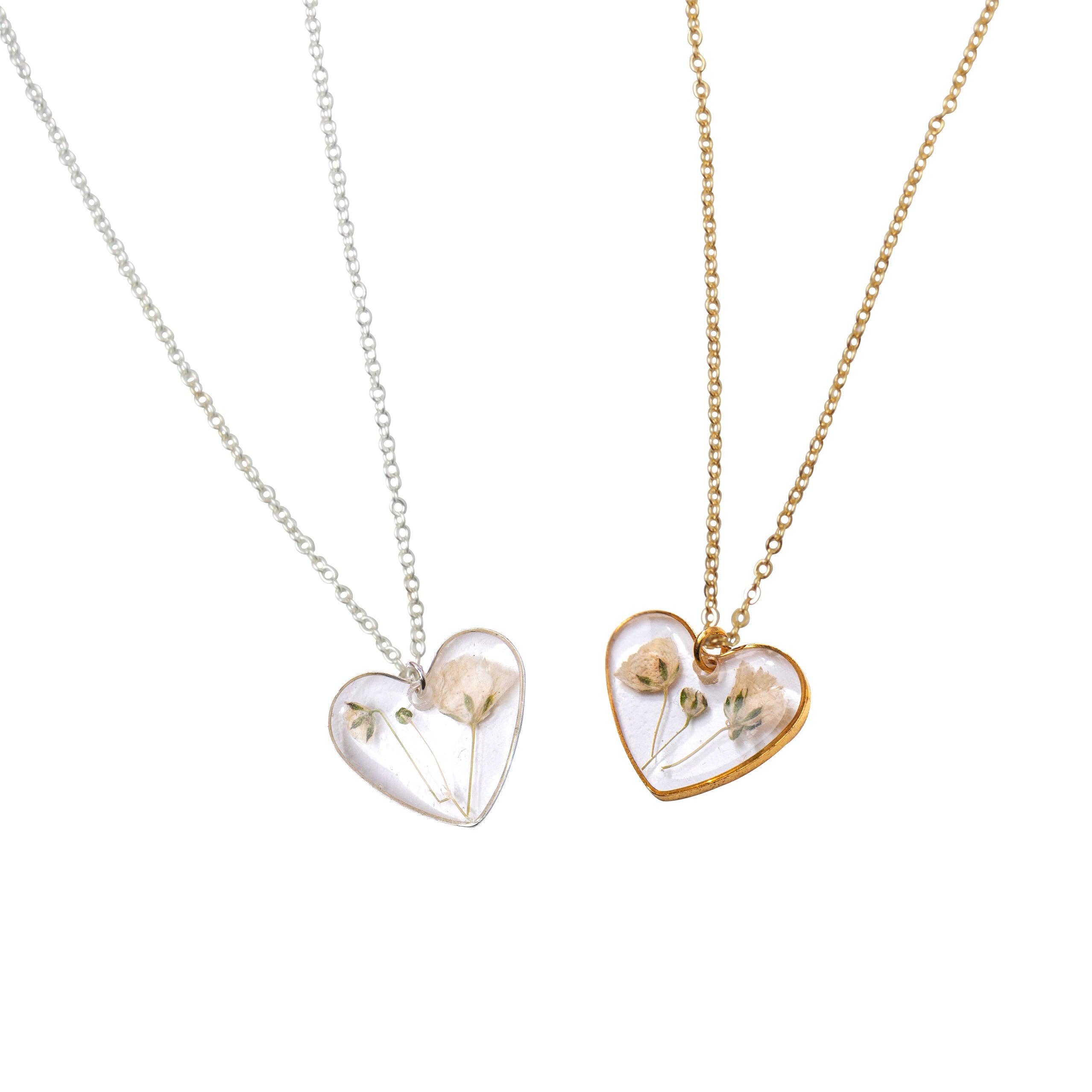 Baby Breath Heart Necklace