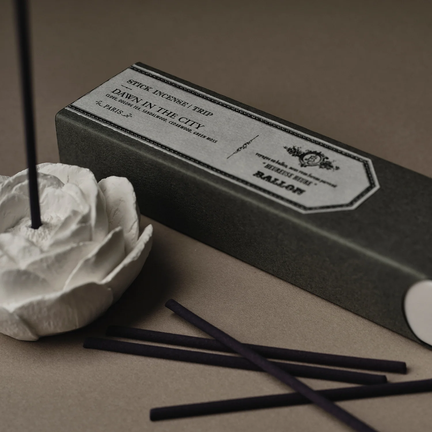 Plaster Incense Holder| Camellia Flower