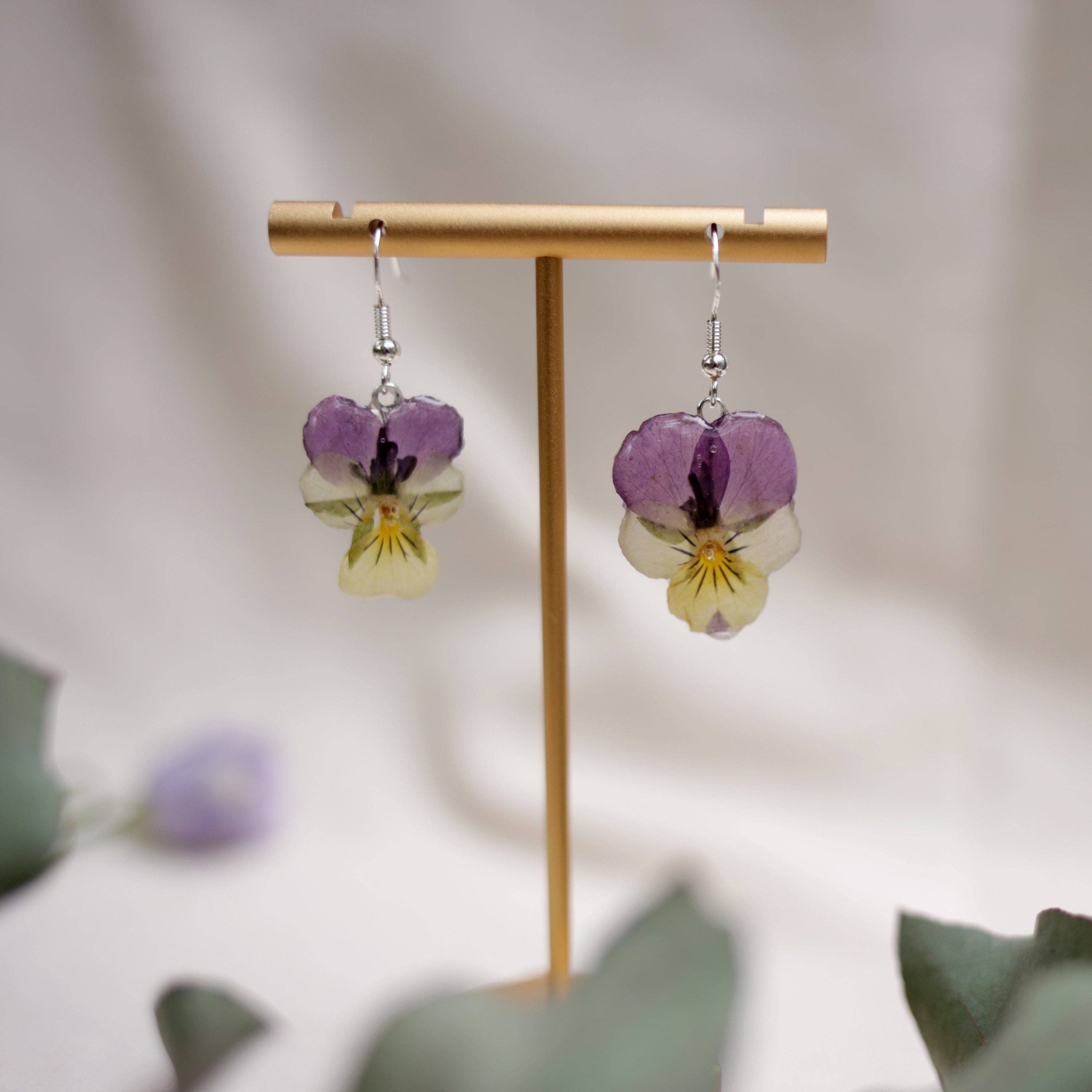 Pansies Dangle Earring (Violas)