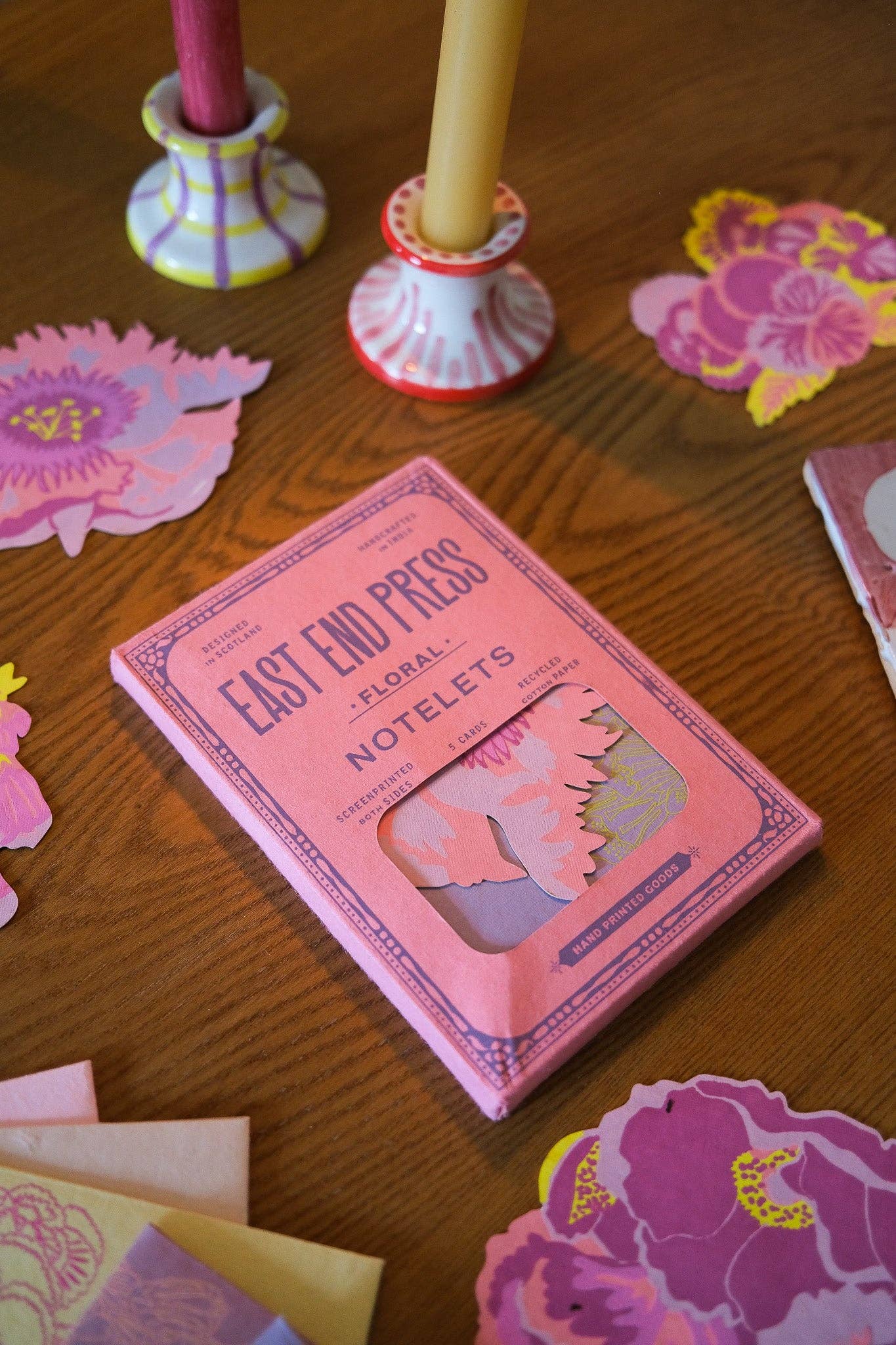 Screen Printed Floral Notelet Set