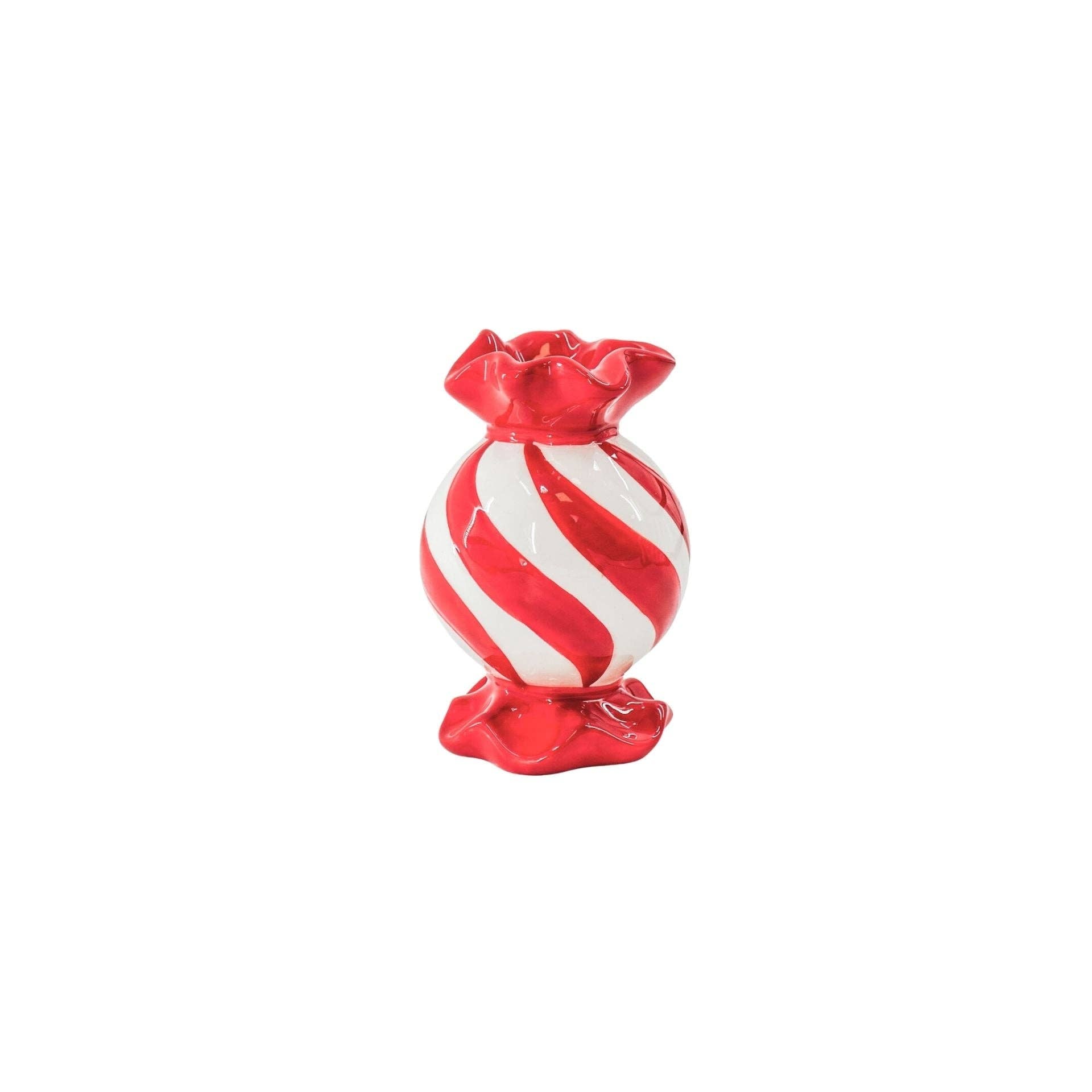 Toffee Candy Candle Holder | Red & White