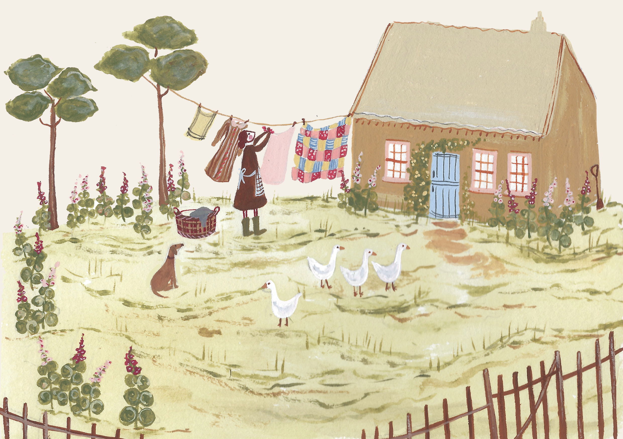 Geese in the Garden card