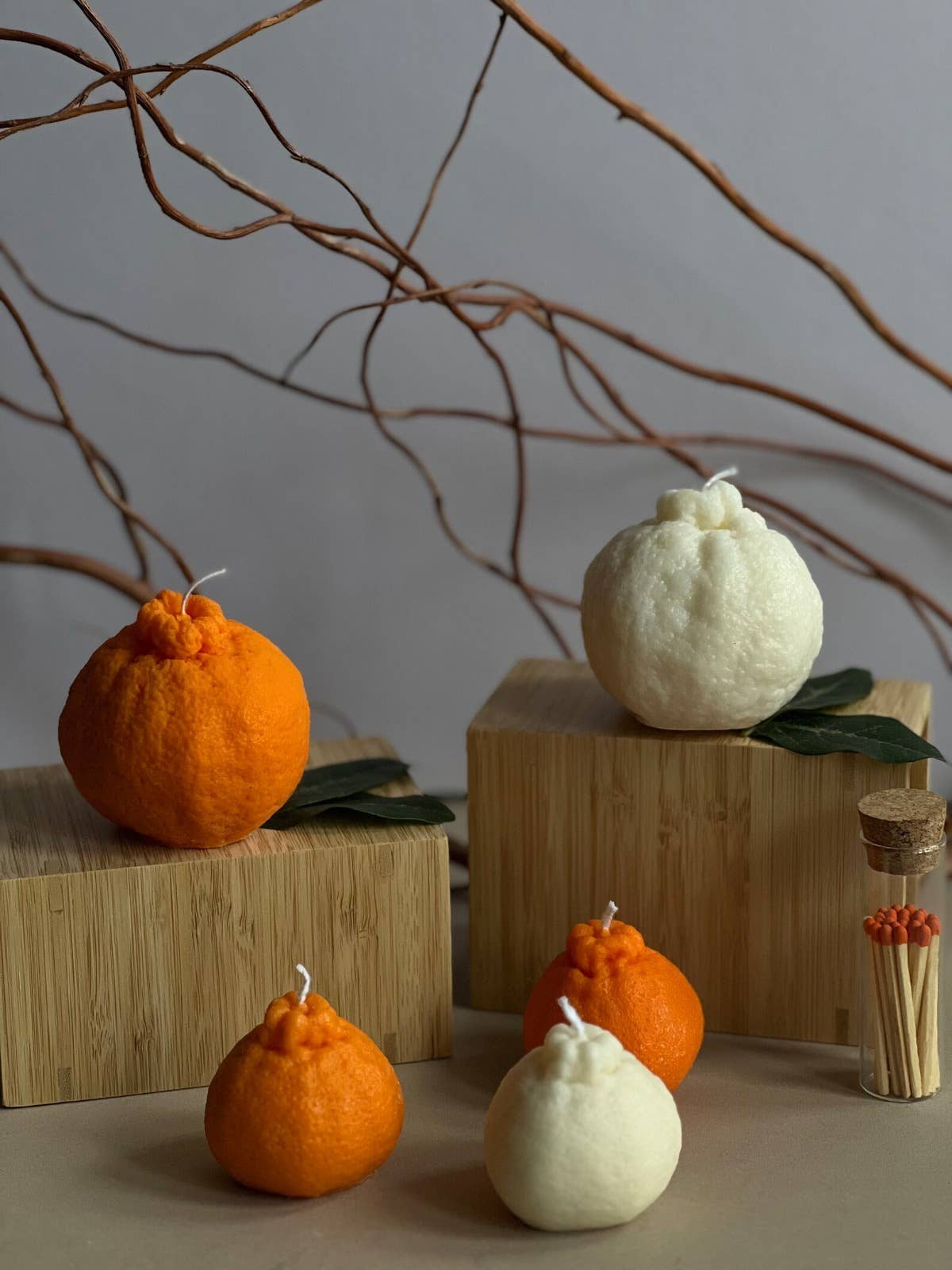 Soy wax Unscented Orange shaped candle | Orange | Large