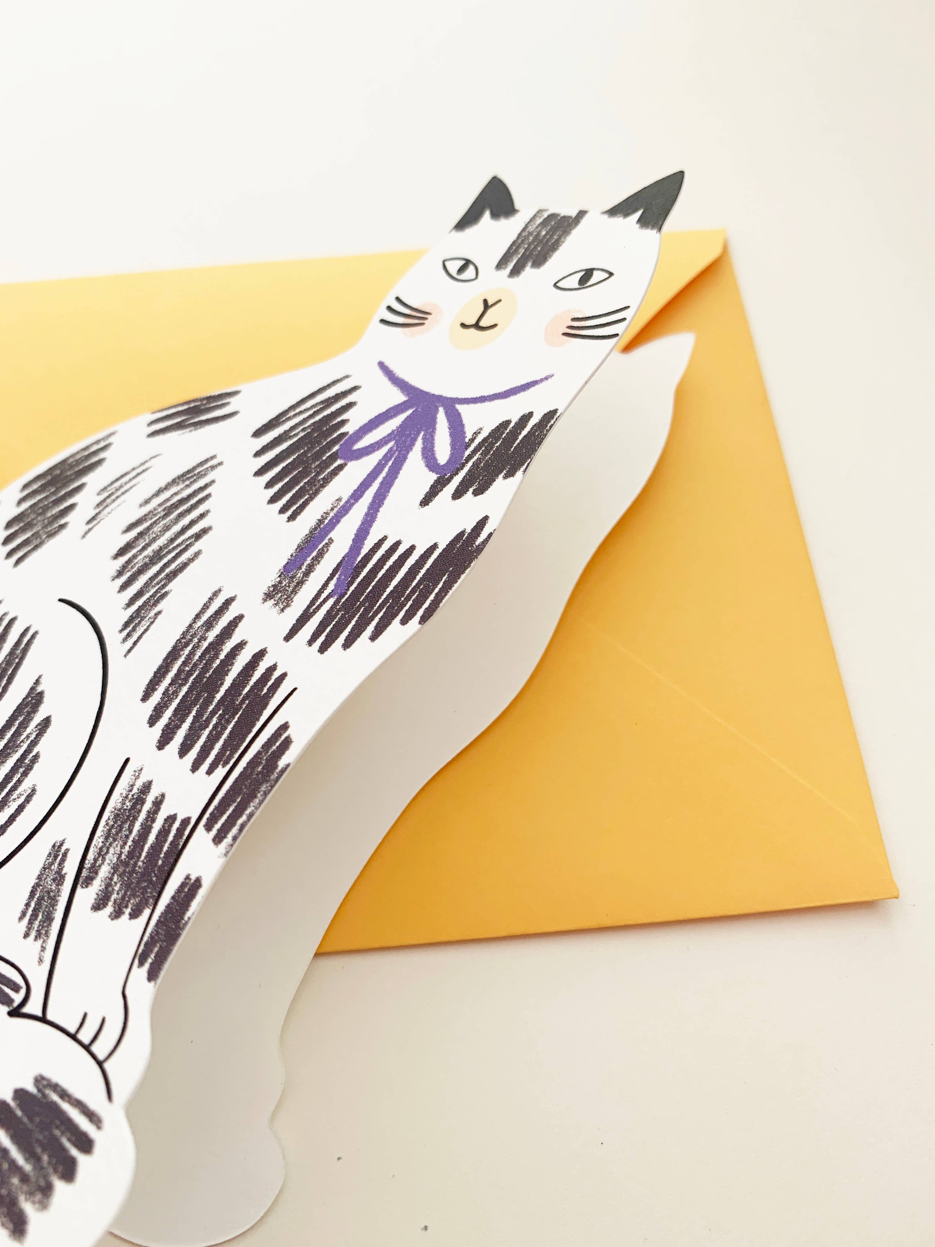 Sitting Kitty Shaped Greeting Card