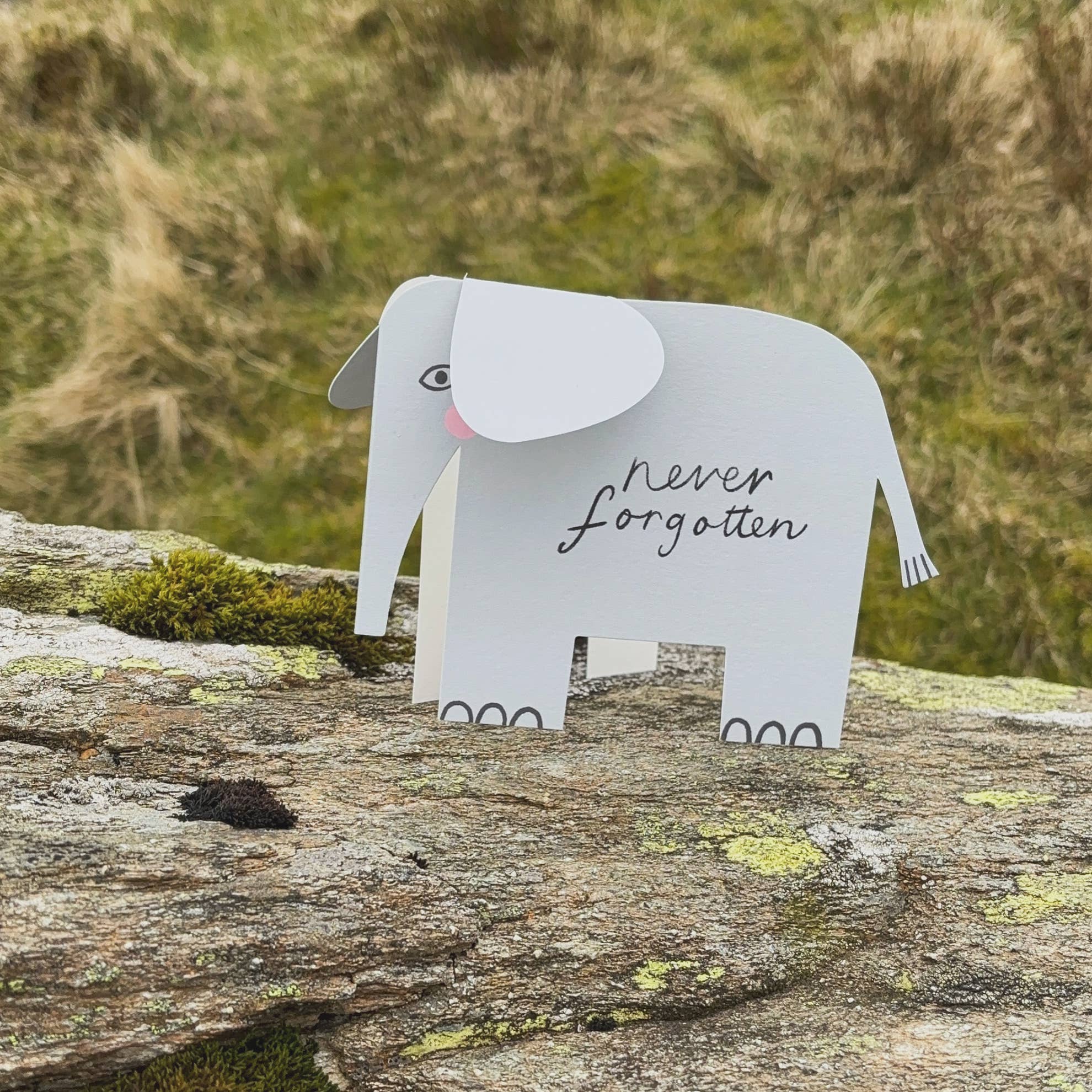 'Never Forgotten' Elephant Standing Luxury Card