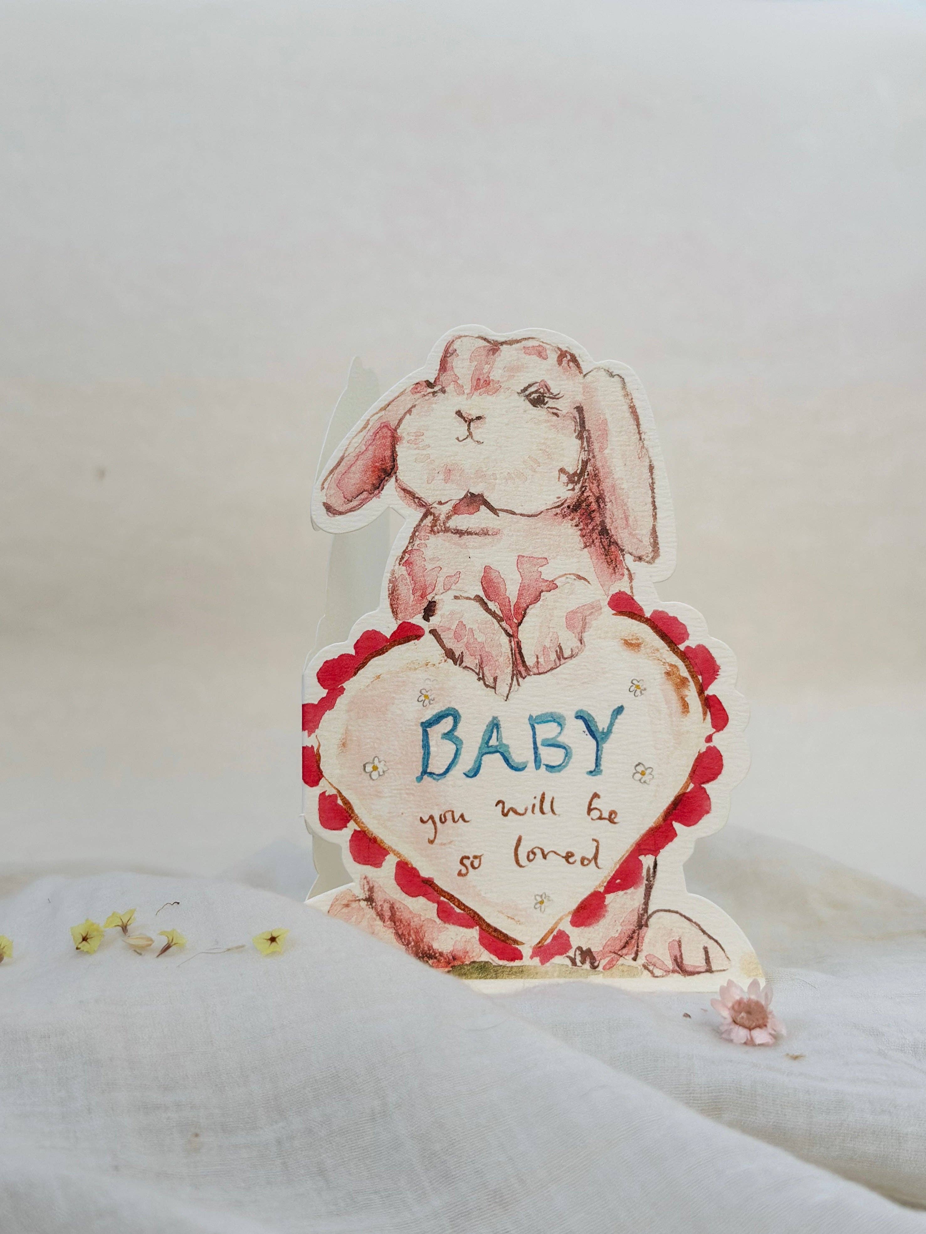 New Baby Bunny Shaped Card