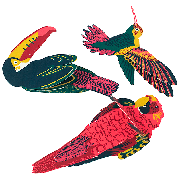 Screen Printed Toucan Greeting Card