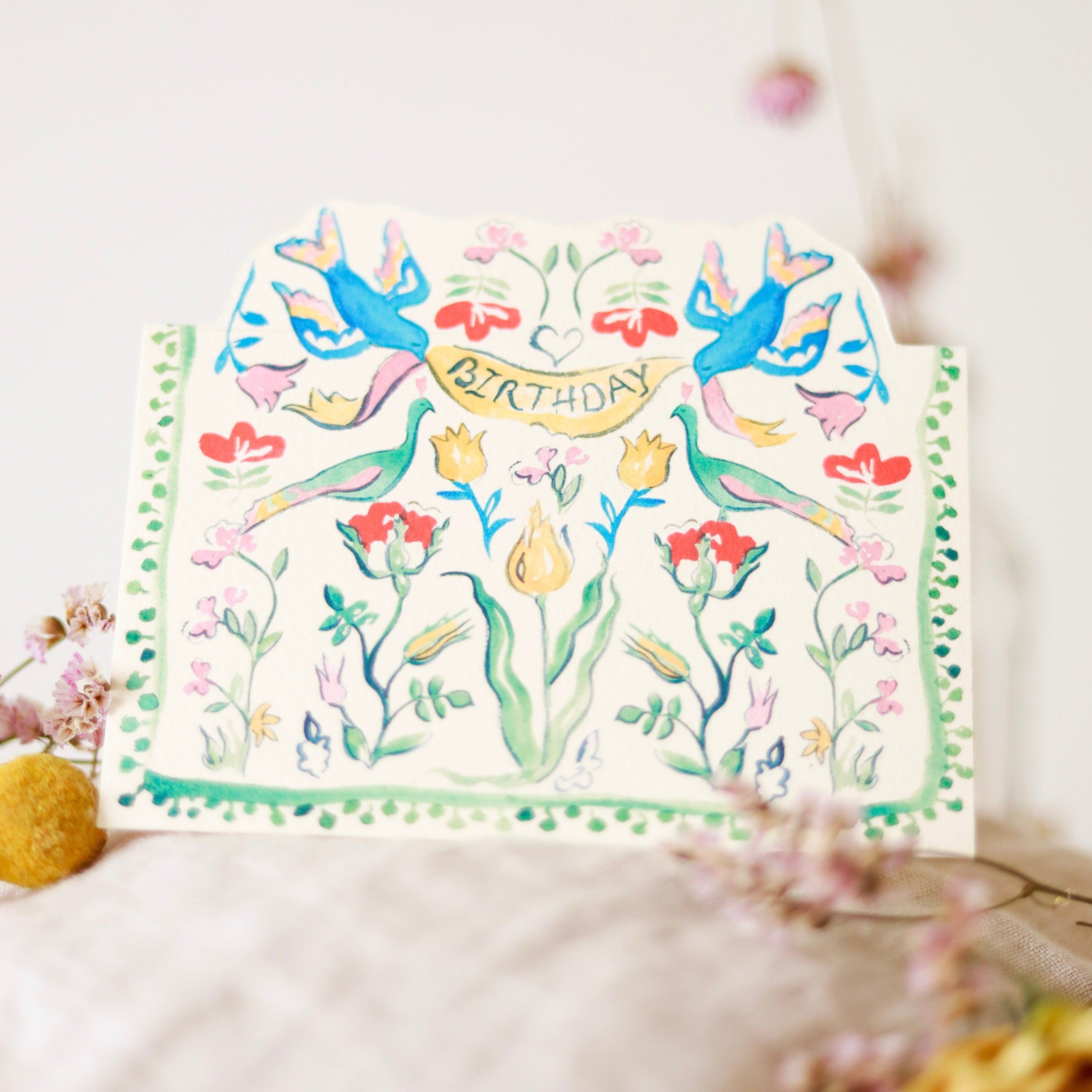 Birthday Folk Hand Cut Greetings Card