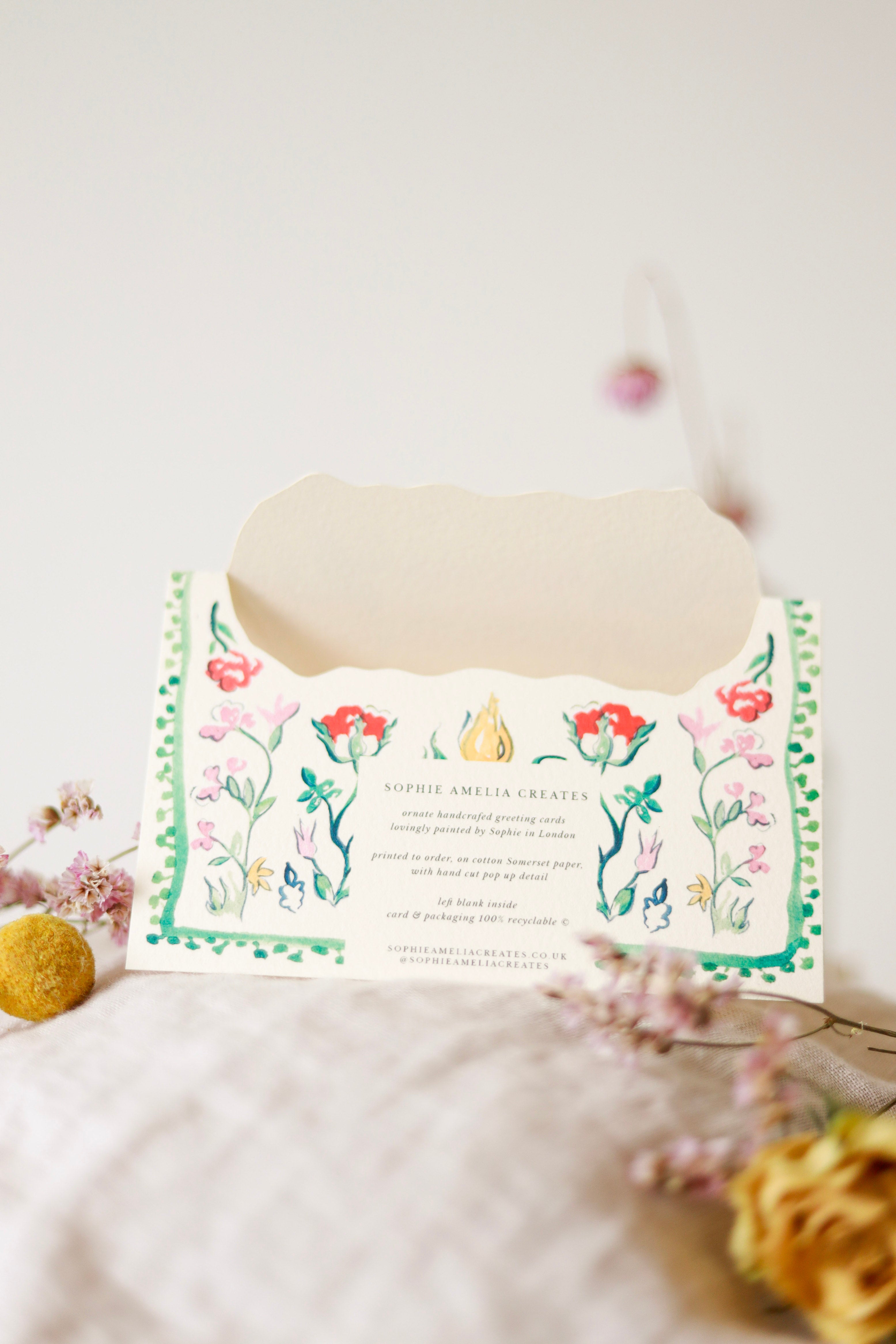 Birthday Folk Hand Cut Greetings Card