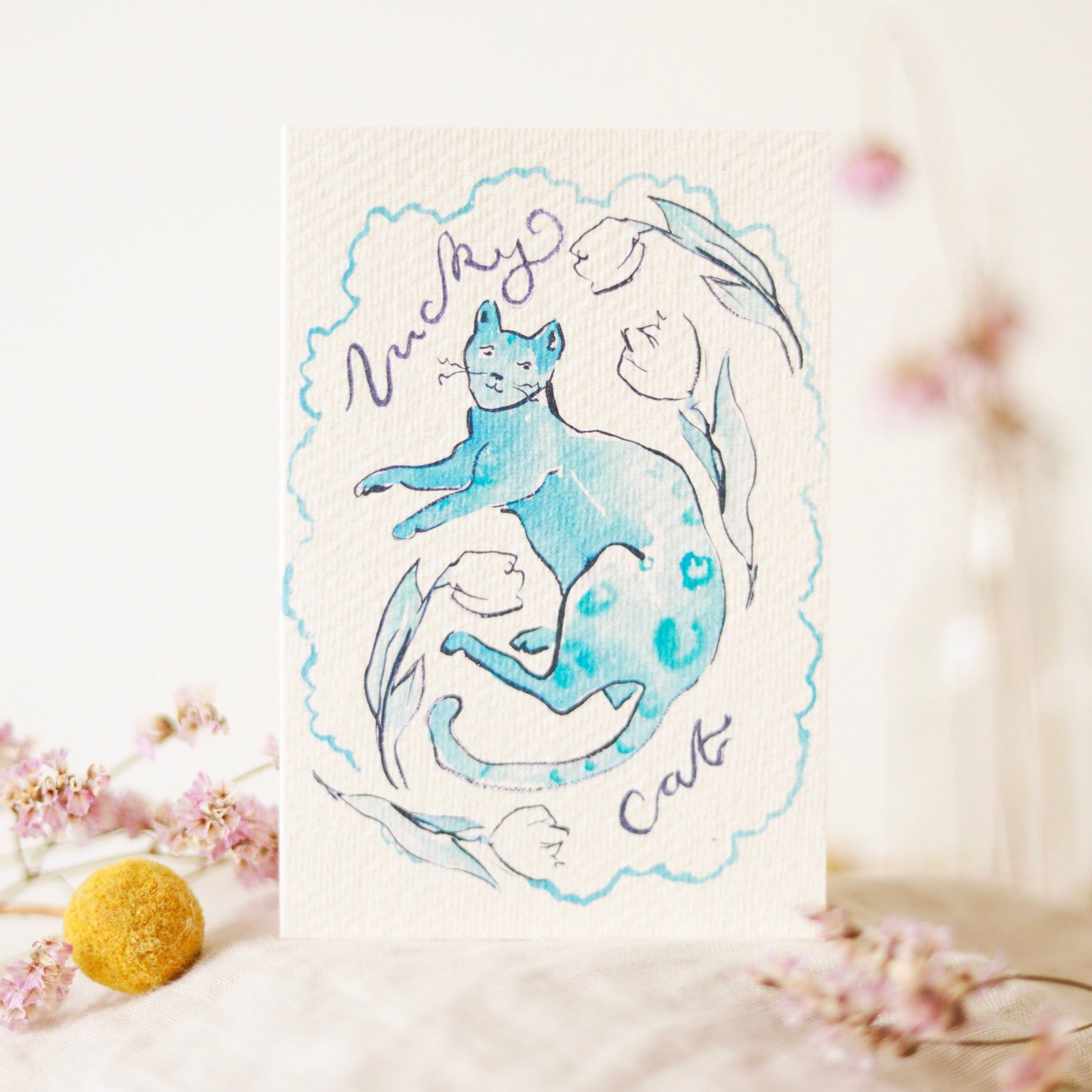 Lucky Cat Greetings Card