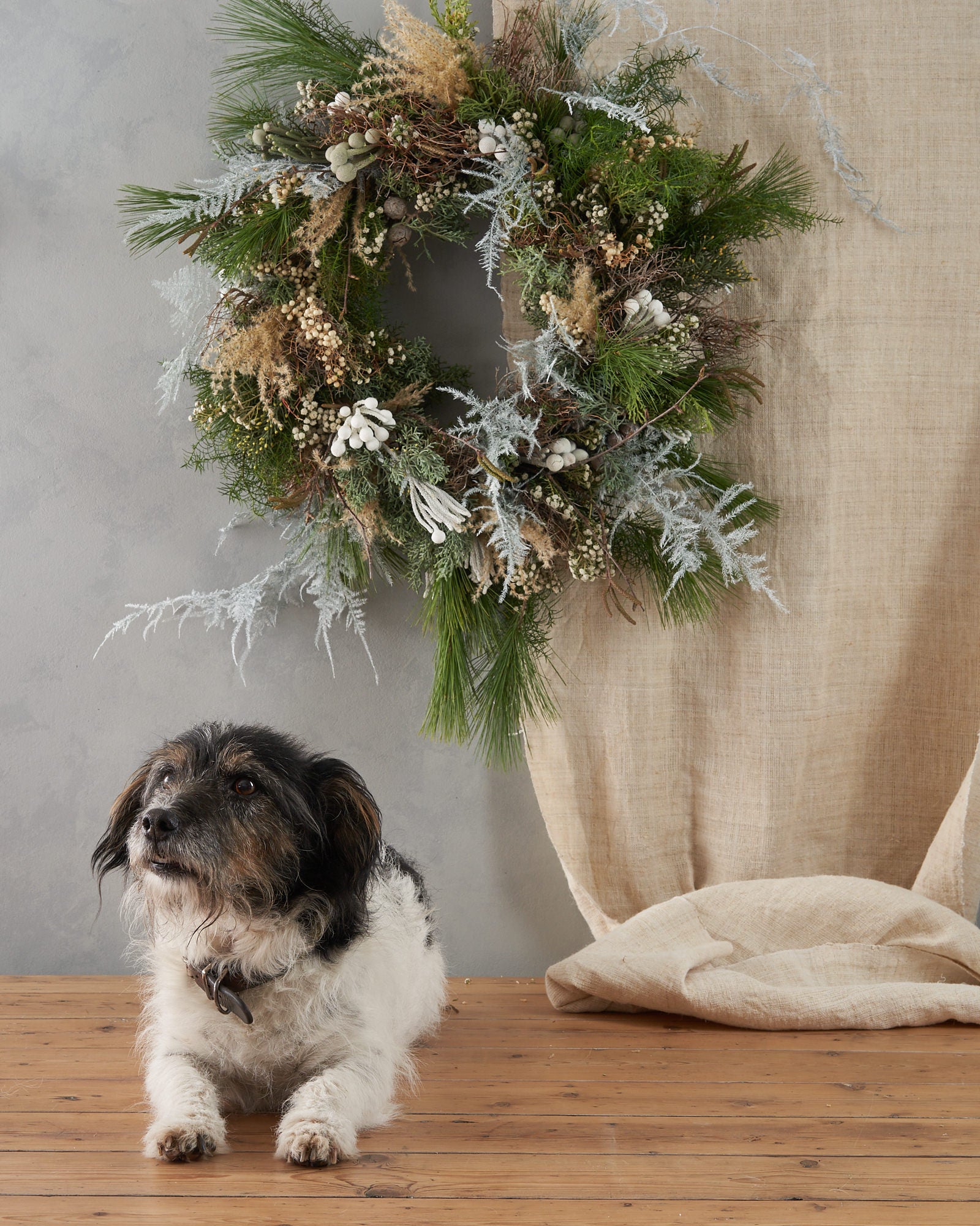 Christmas wreath in contemporary style by Botanique Workshop London