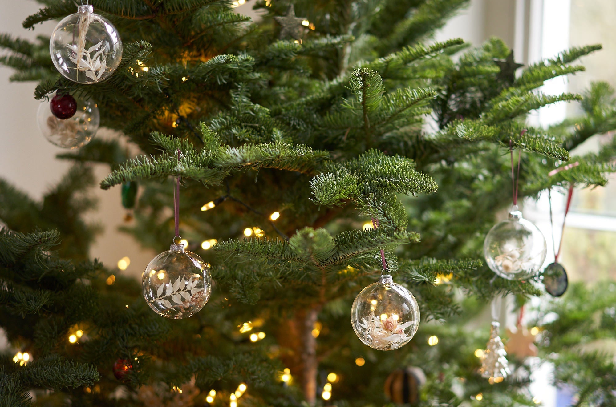 Single Dried flower Baubles: White