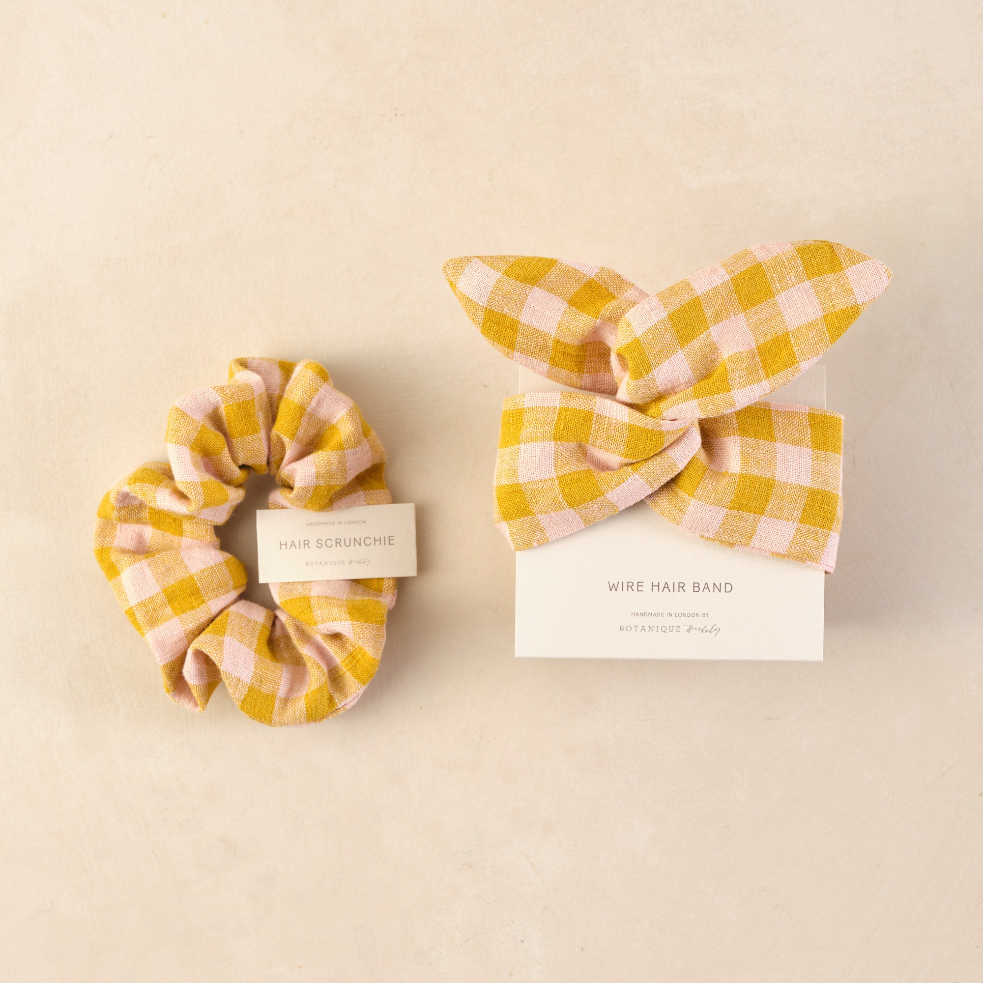 Set: Linen Wire Hair band and matching Hair Scrunchie (3 different prints available)