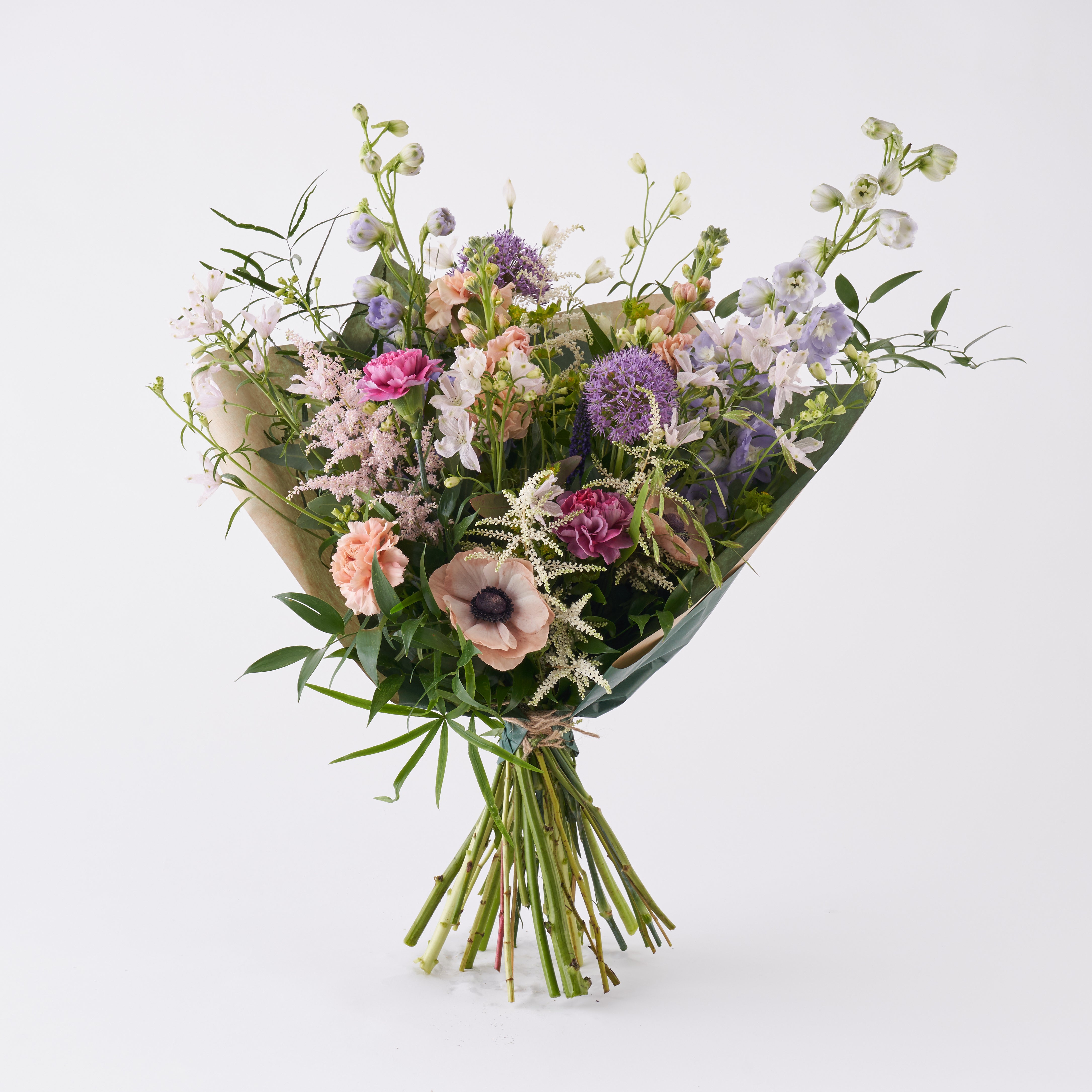 pastel wild flower style bouquet by London florist Botanique Workshop