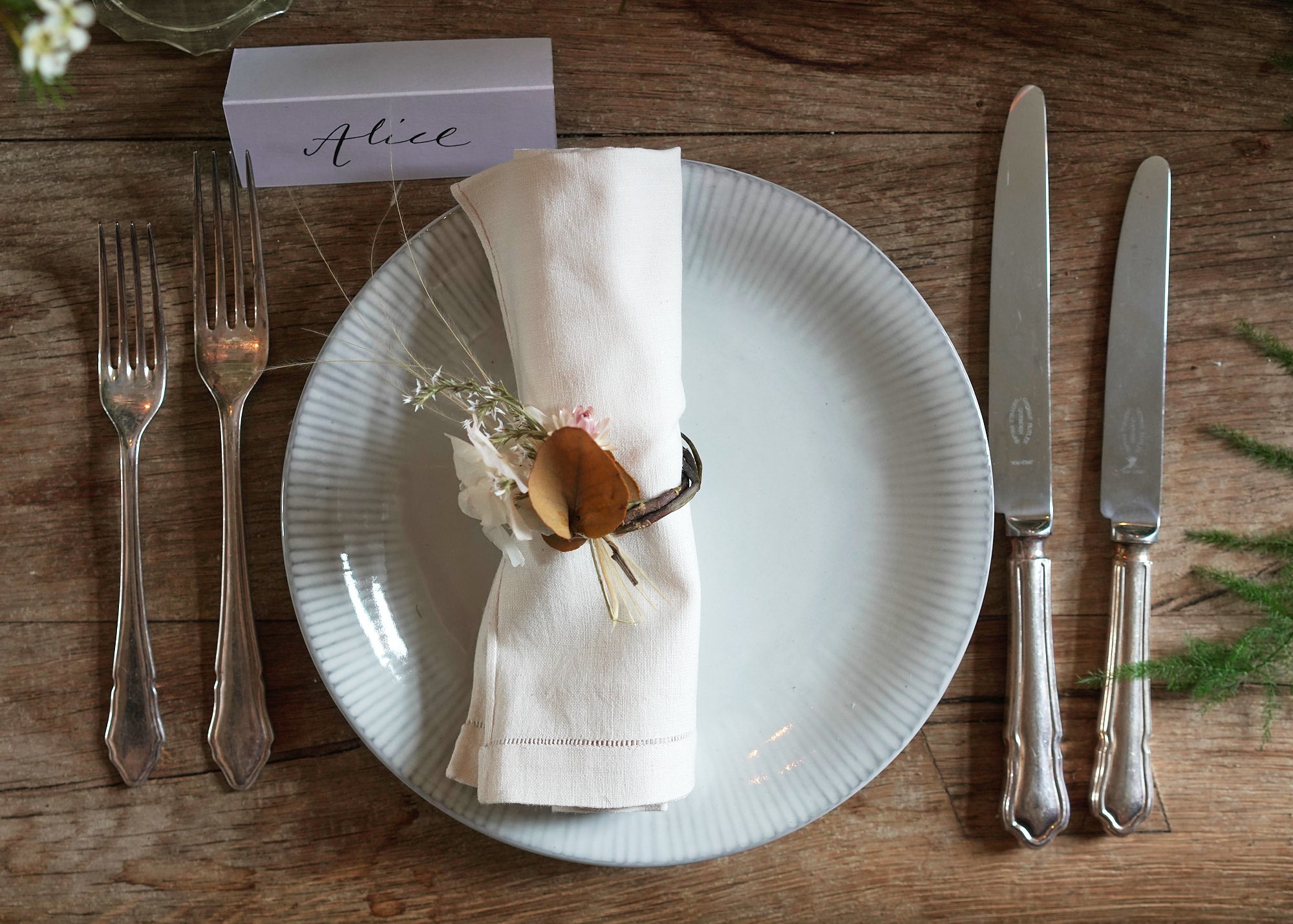 Dried Flower Napkin Rings - Set of 4